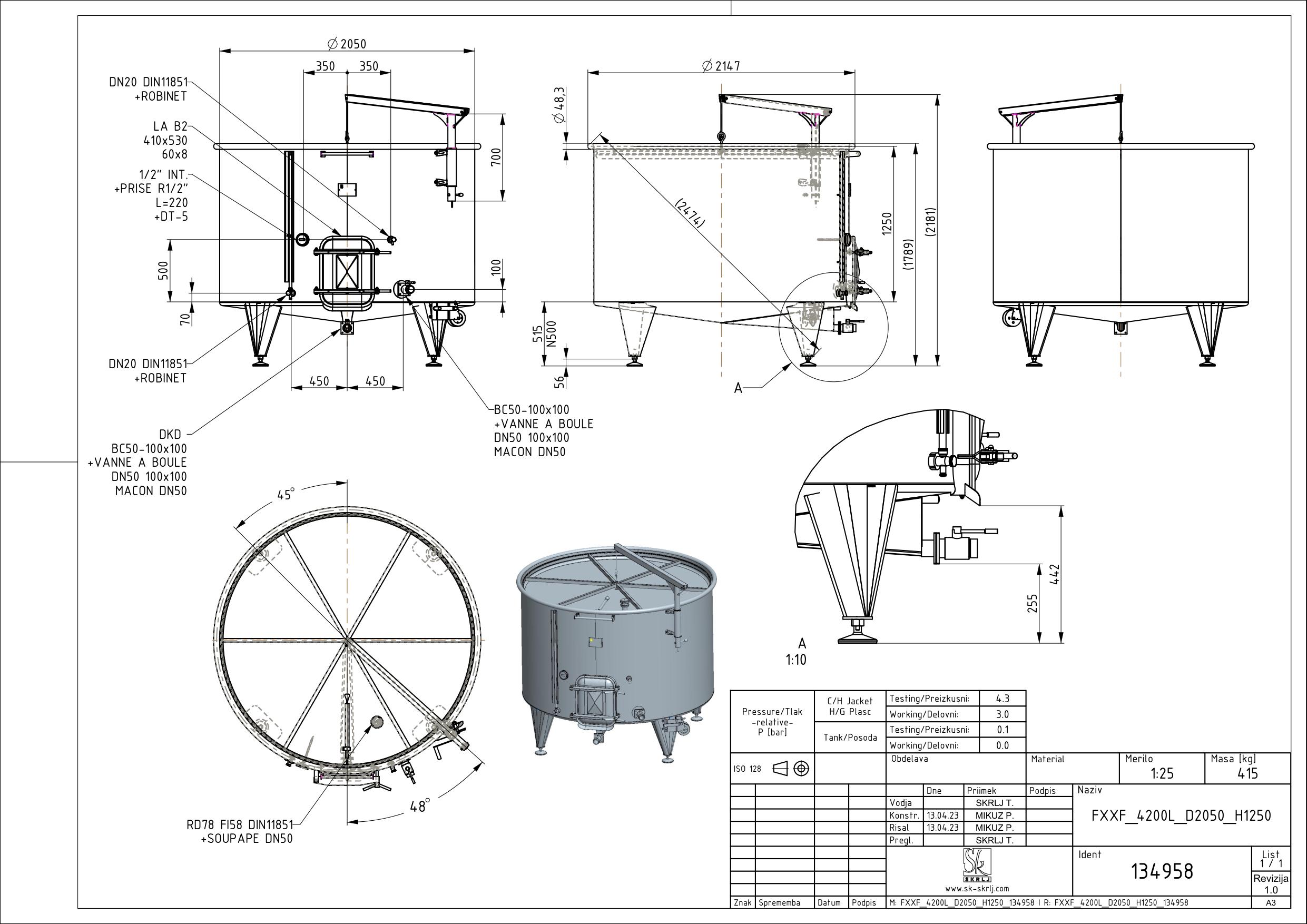 Storage tank with floating lid