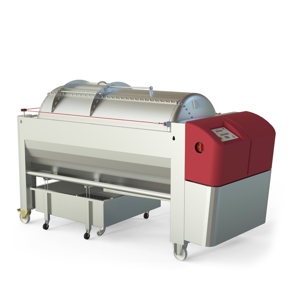 Pneumatic press type PSP - open pressing system, open drum with perforated surface