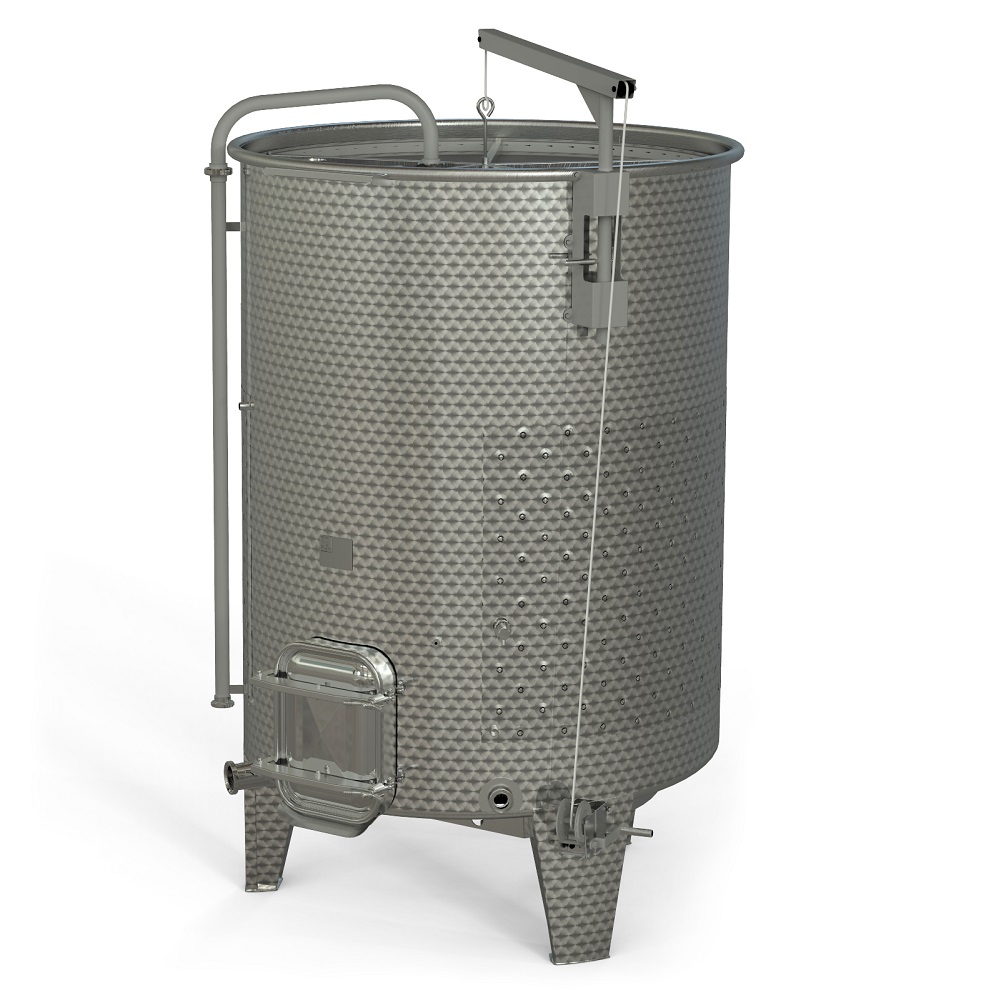 Open pump-over fermenter with double jacket