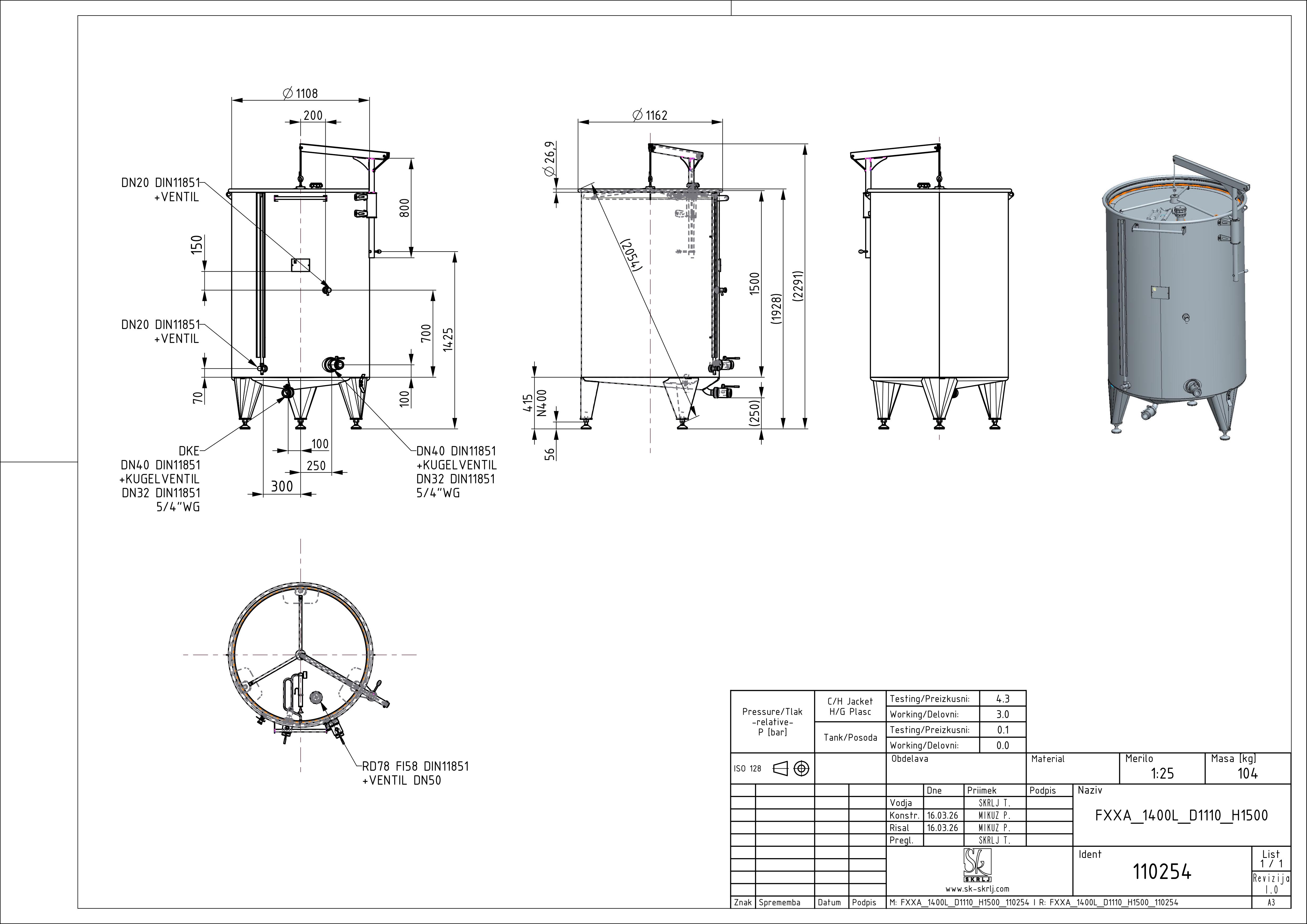Storage tank with floating lid