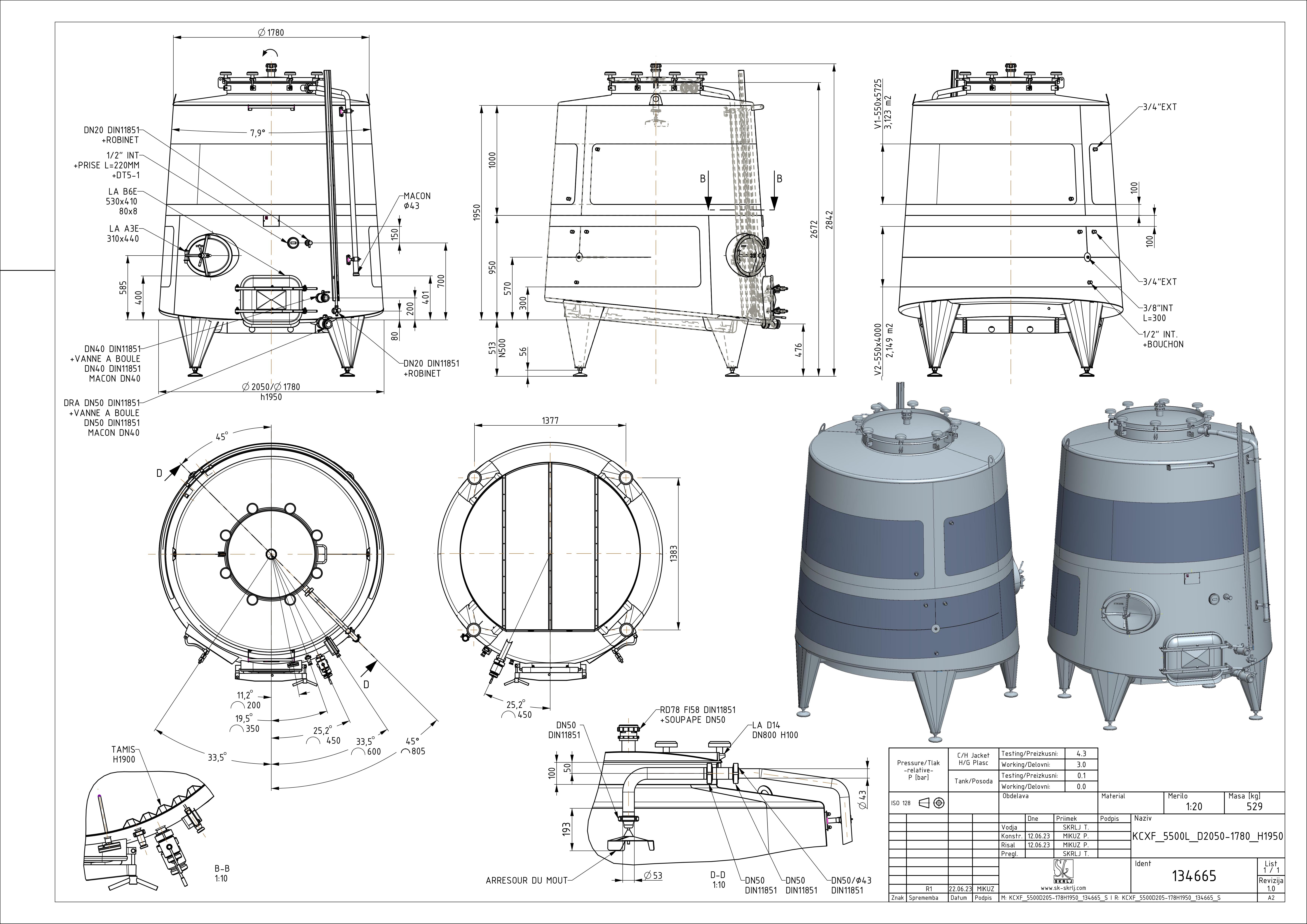 Cone-shaped fermenter KCX