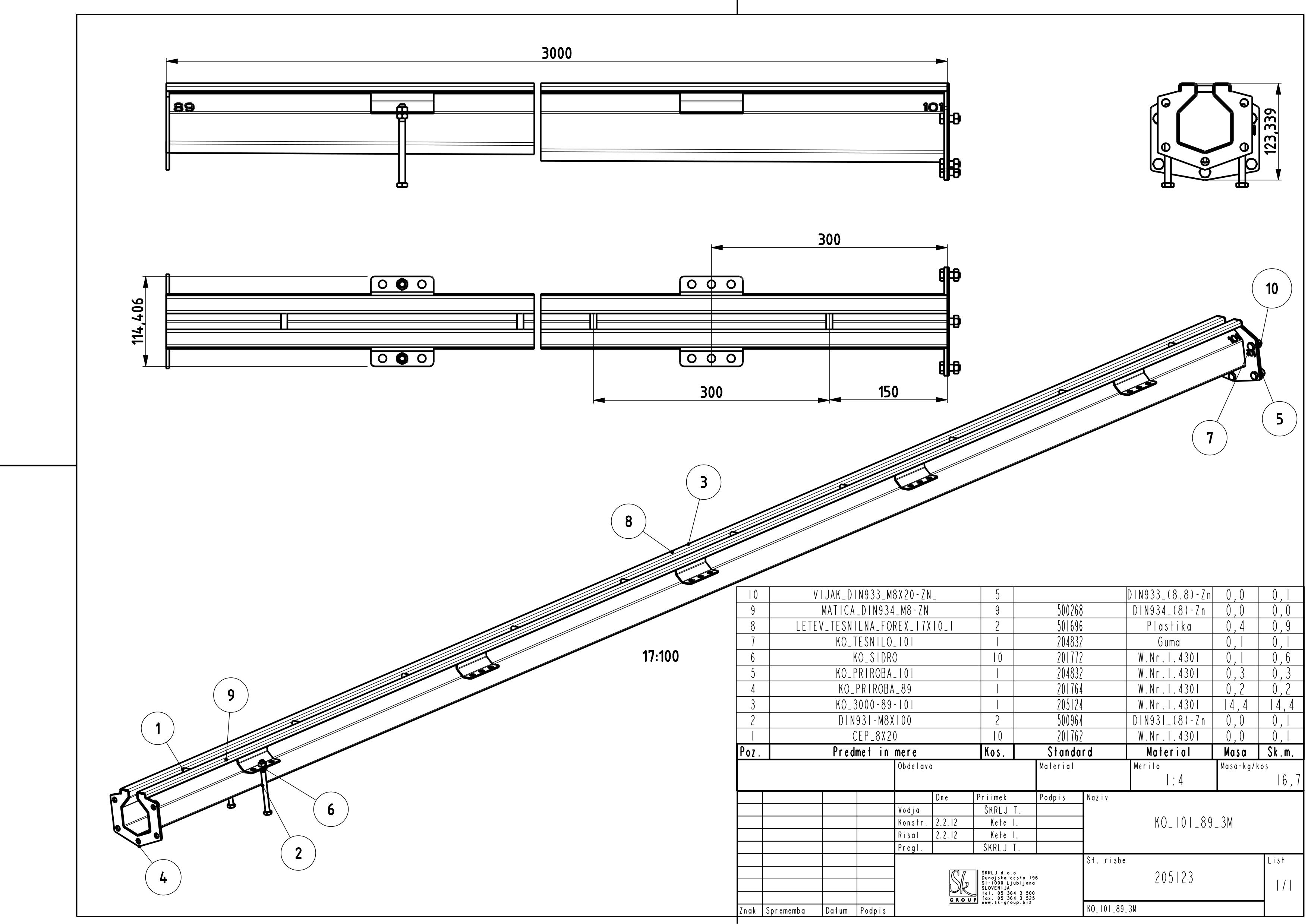 KO, narrow drainage channel - slotted type