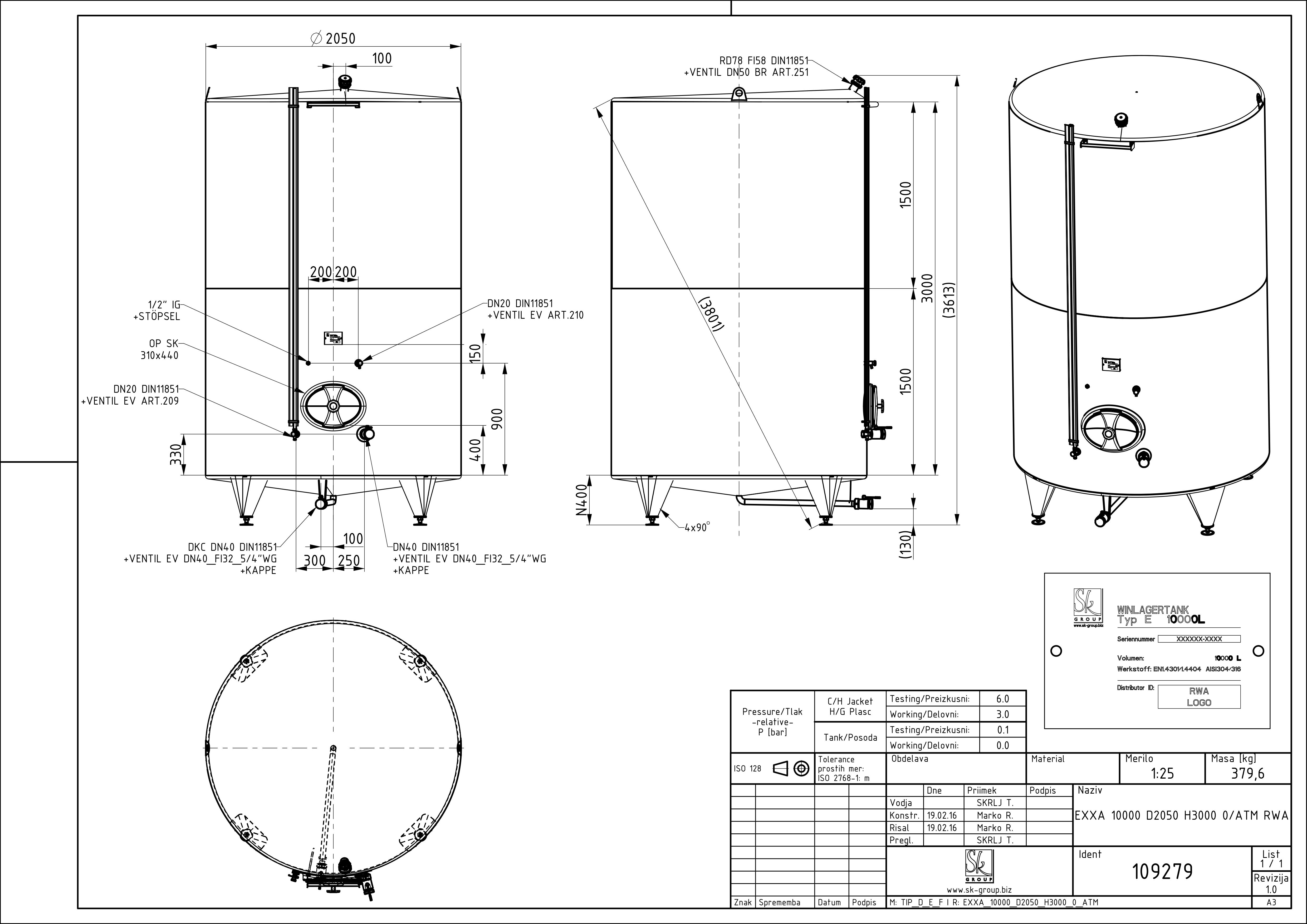 Classic storage tank