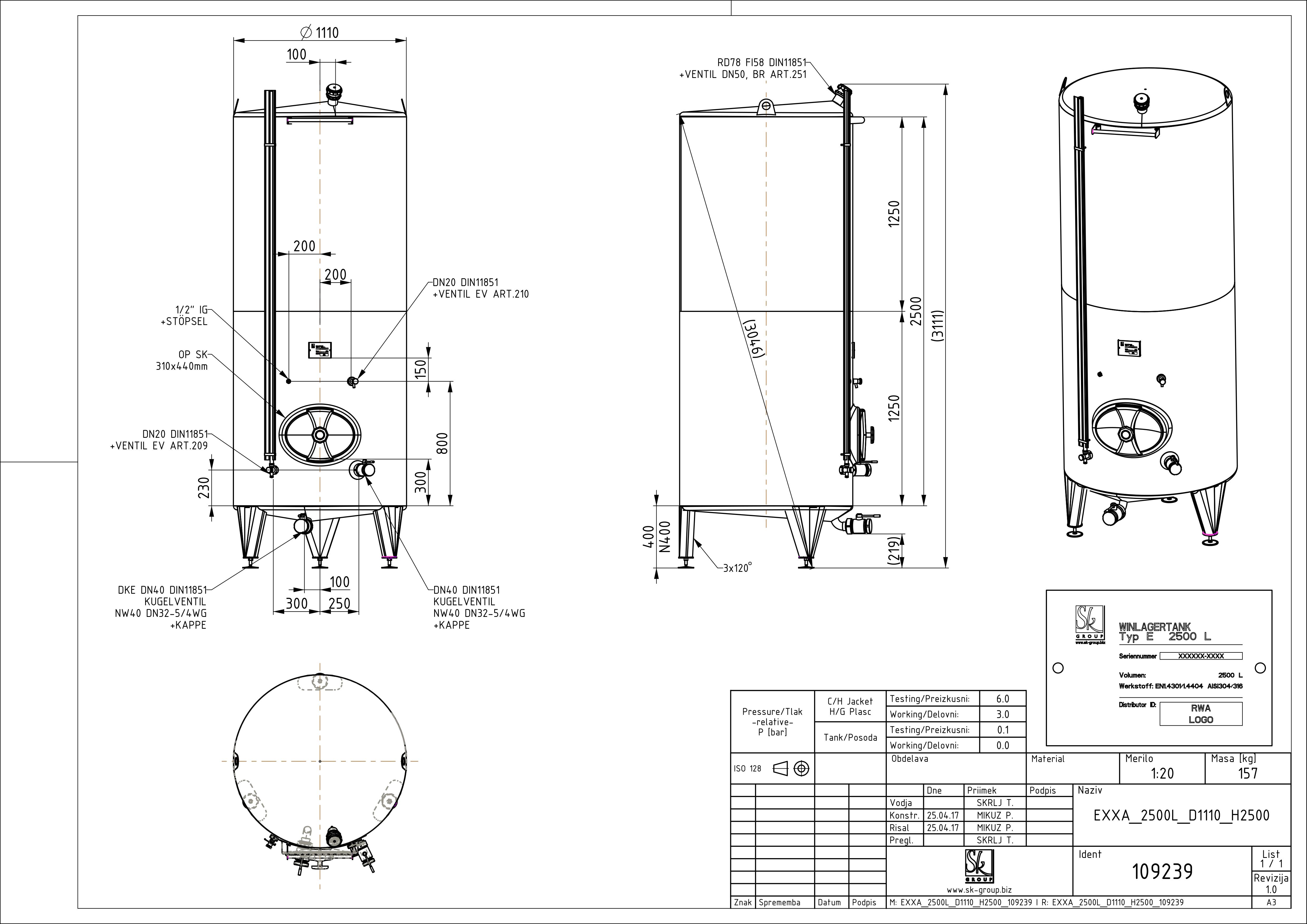 Classic storage tank