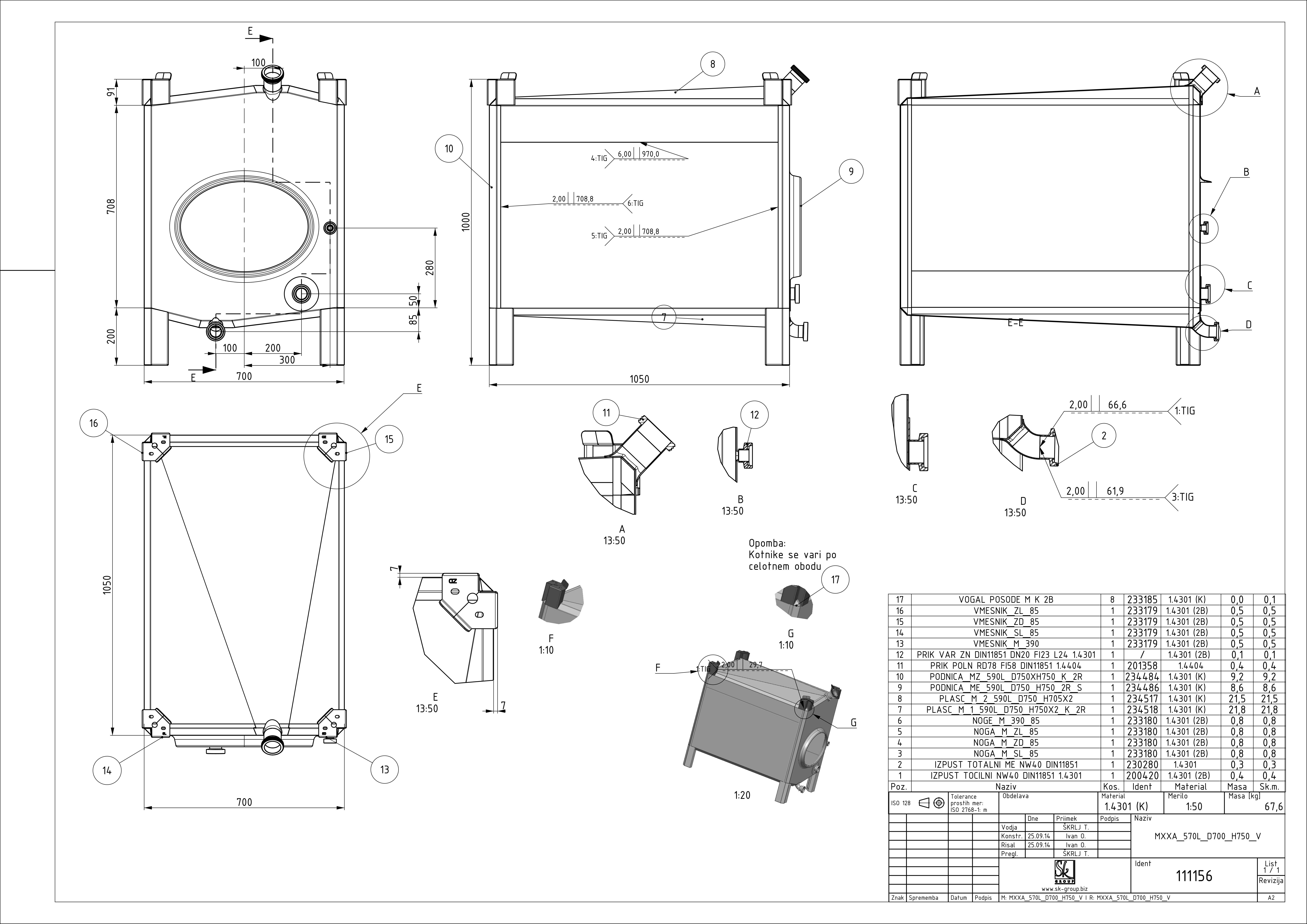 Small rectangular storage tank