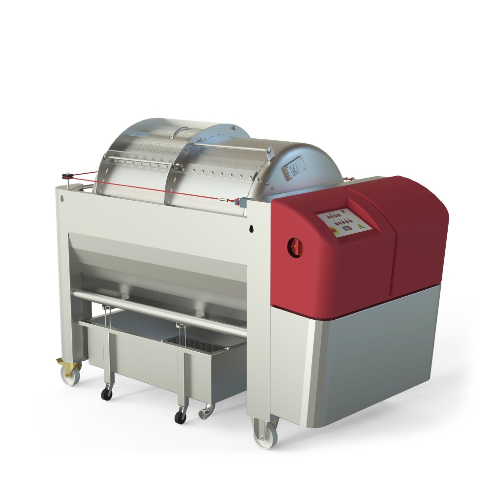 Pneumatic press type PSP - open pressing system, open drum with perforated surface