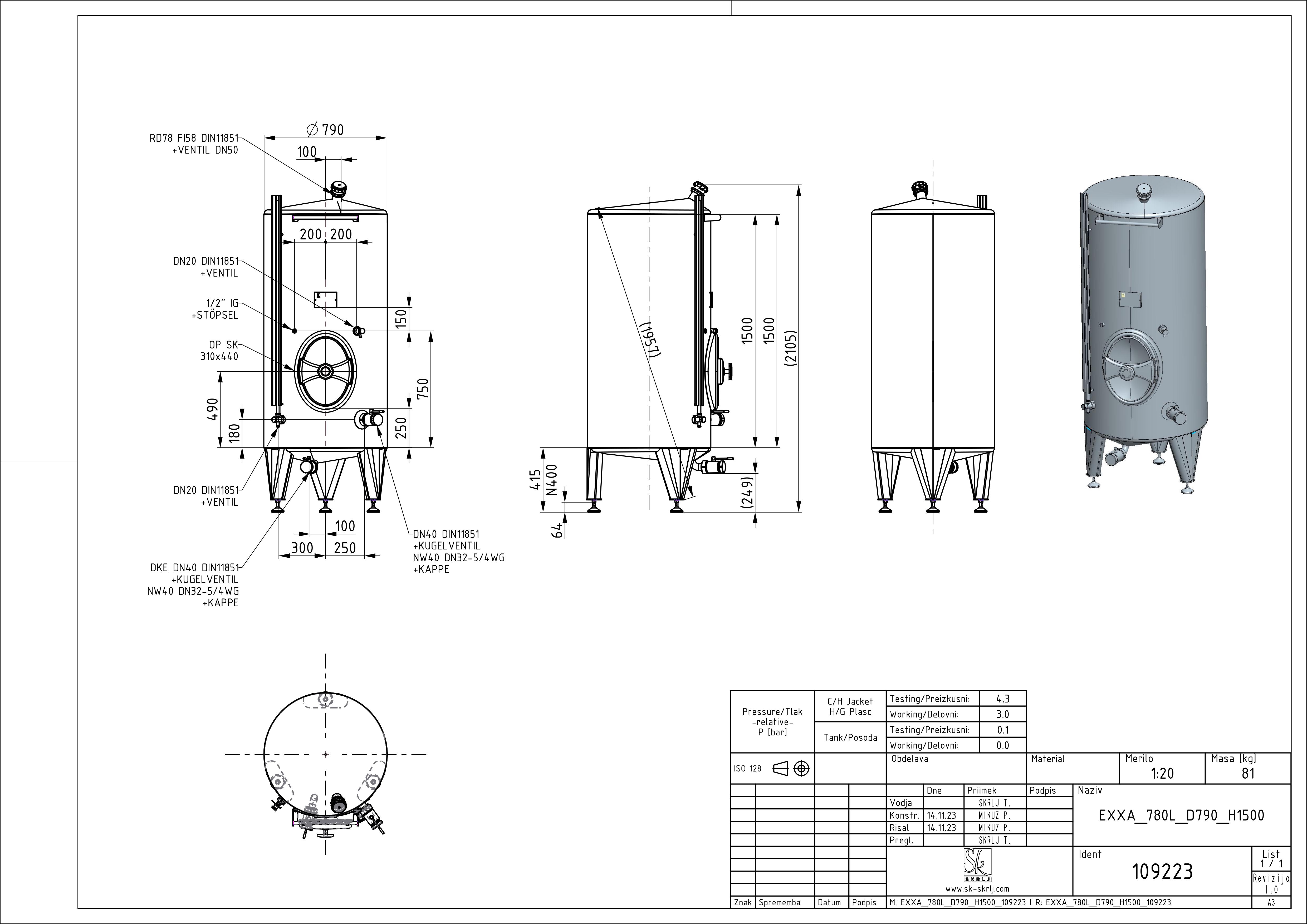 Classic storage tank