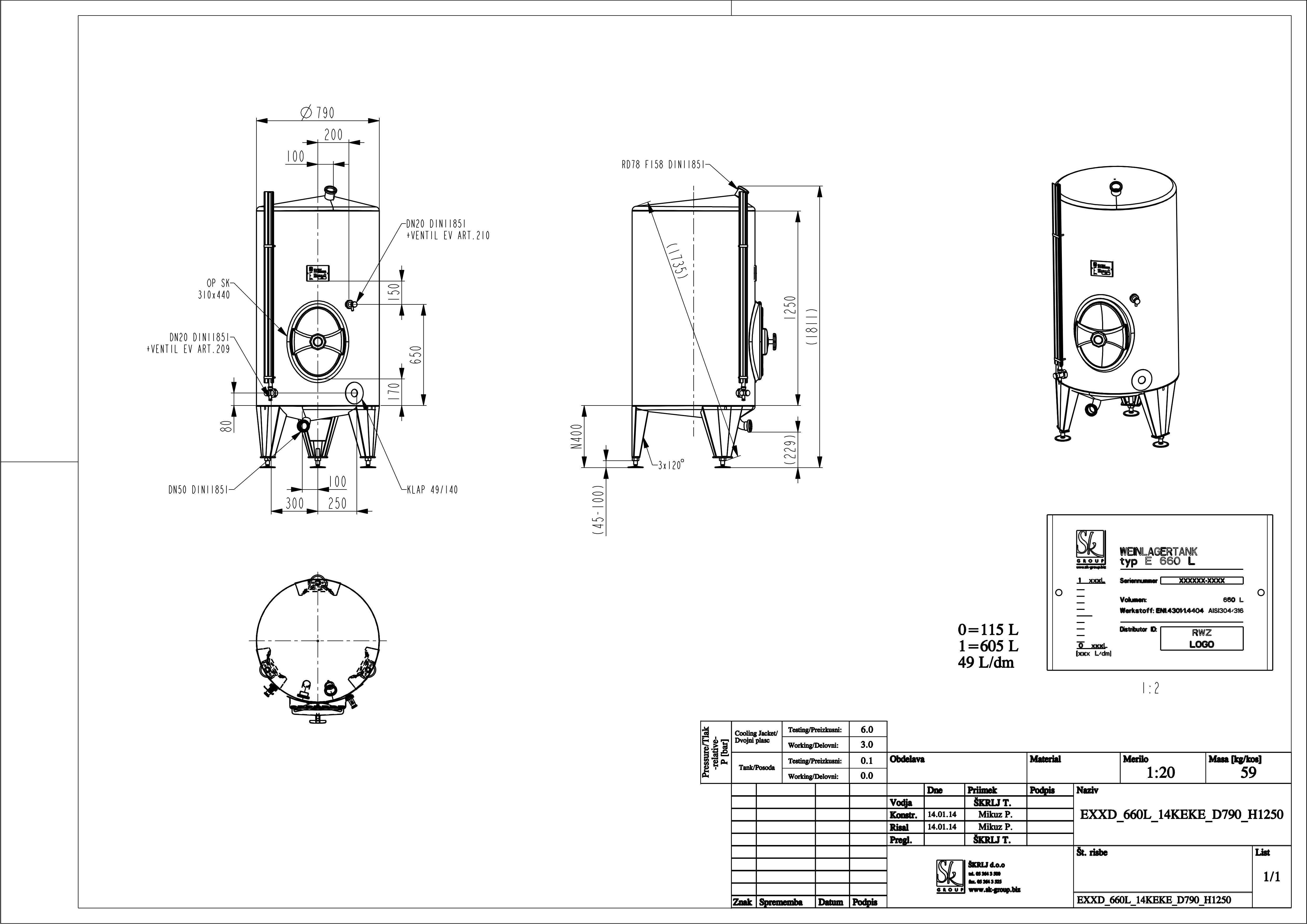Classic storage tank