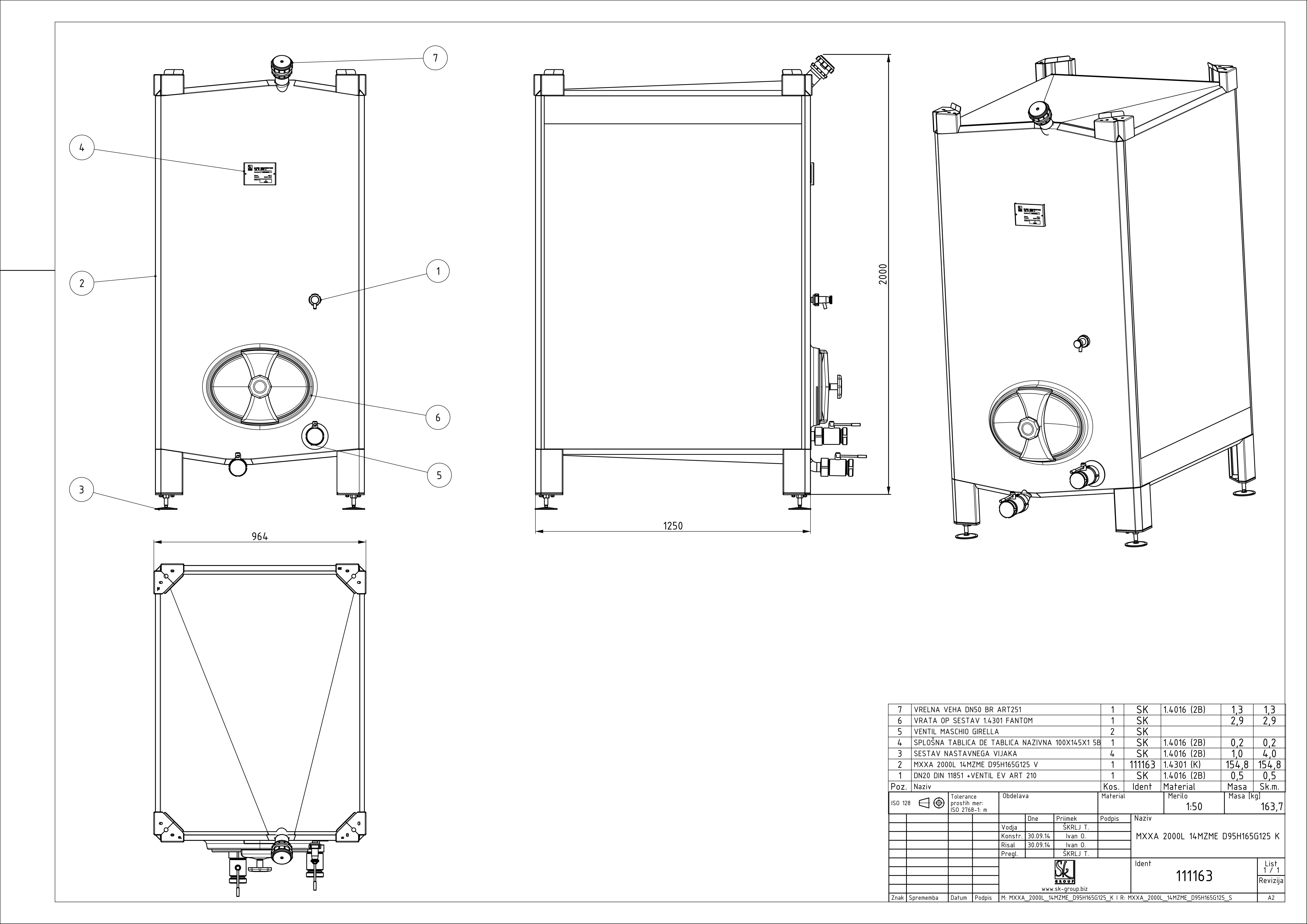 Small rectangular storage tank