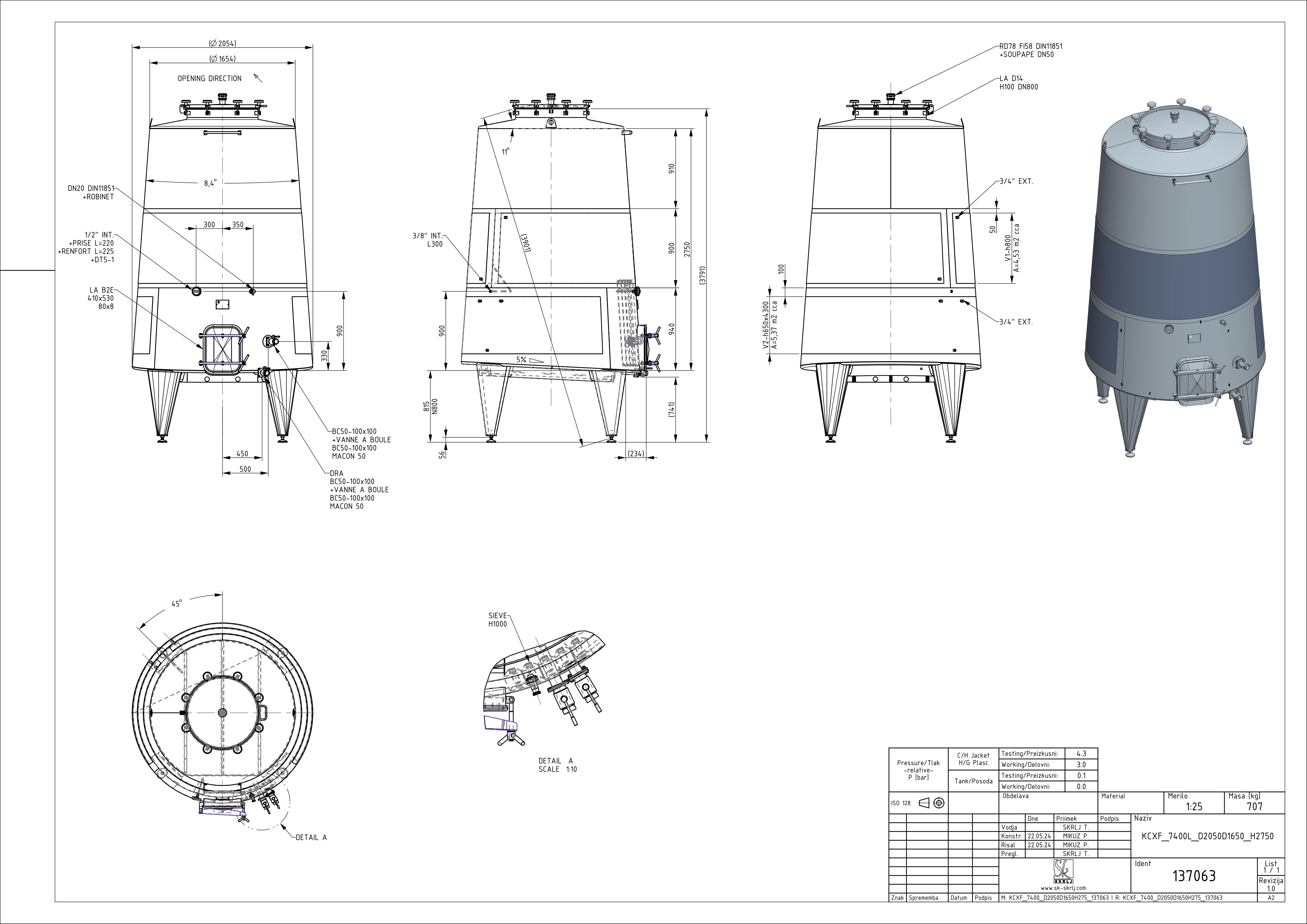 Cone-shaped fermenter KCX