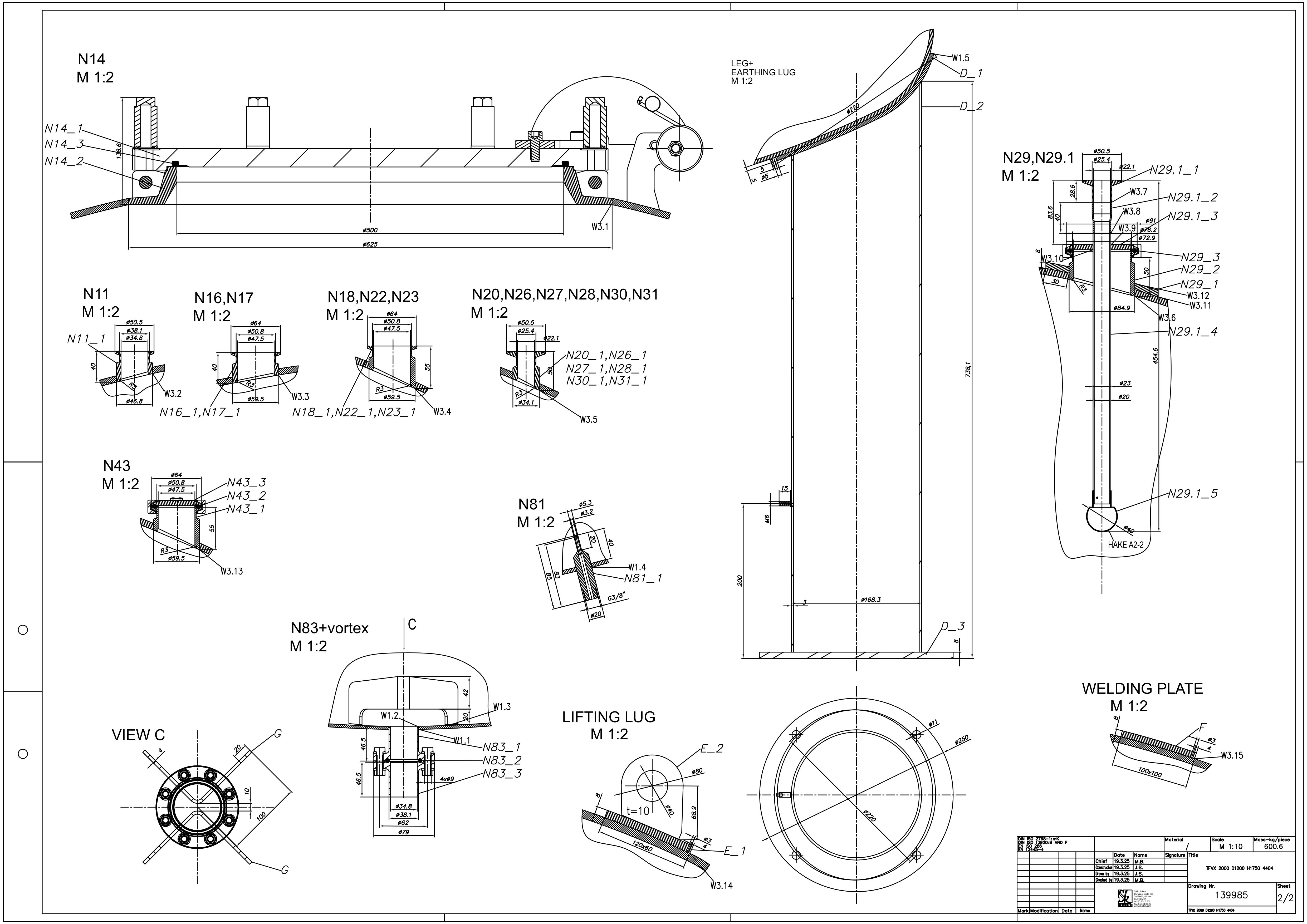Vertical vessel