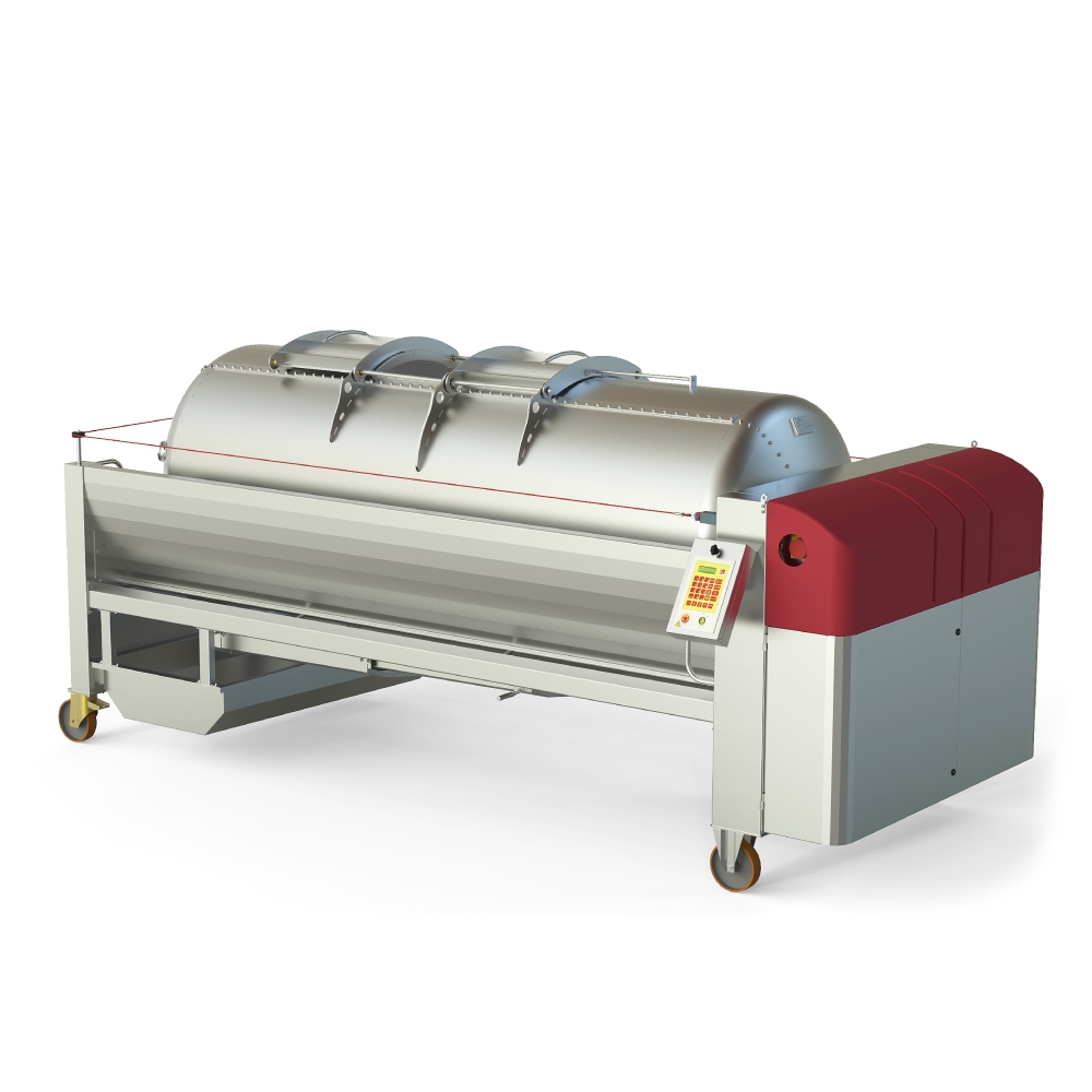 Pneumatic press type PST - closed pressing system, closed drum with internal drain channels