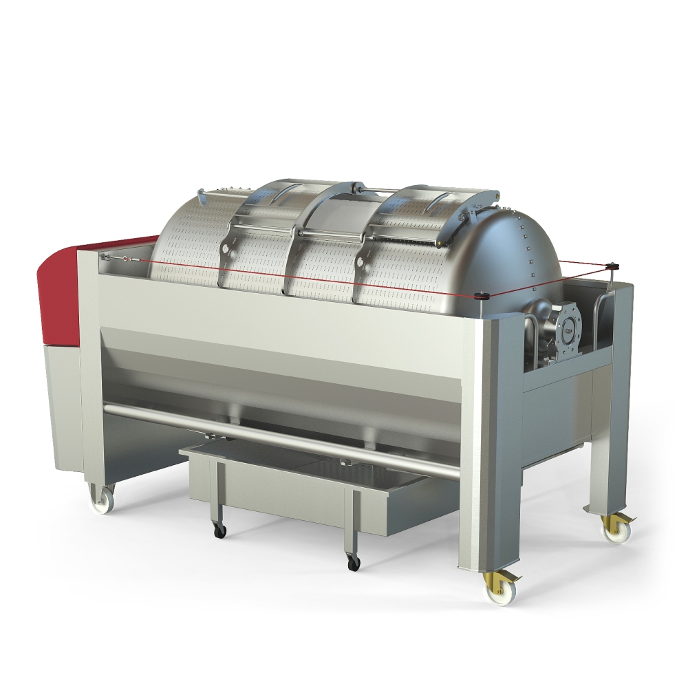 Pneumatic press type PSP - open pressing system, open drum with perforated surface