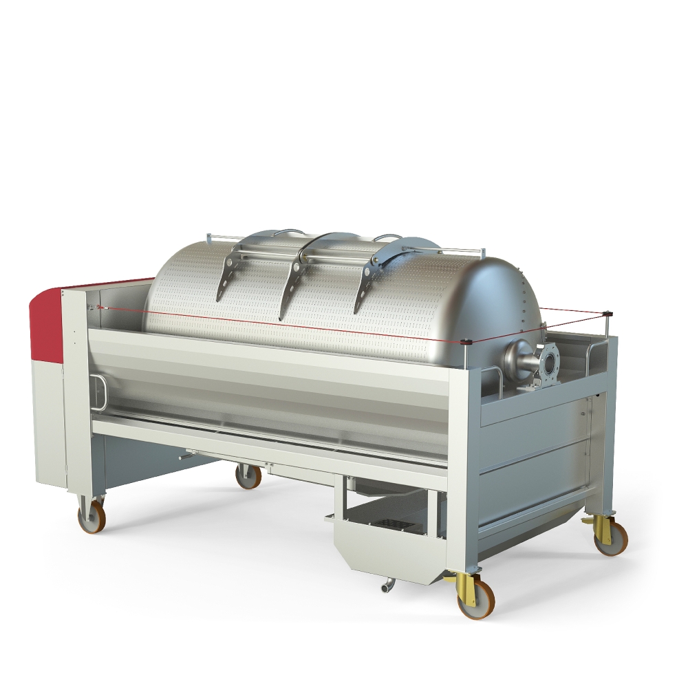 Pneumatic press type PSP - open pressing system, open drum with perforated surface
