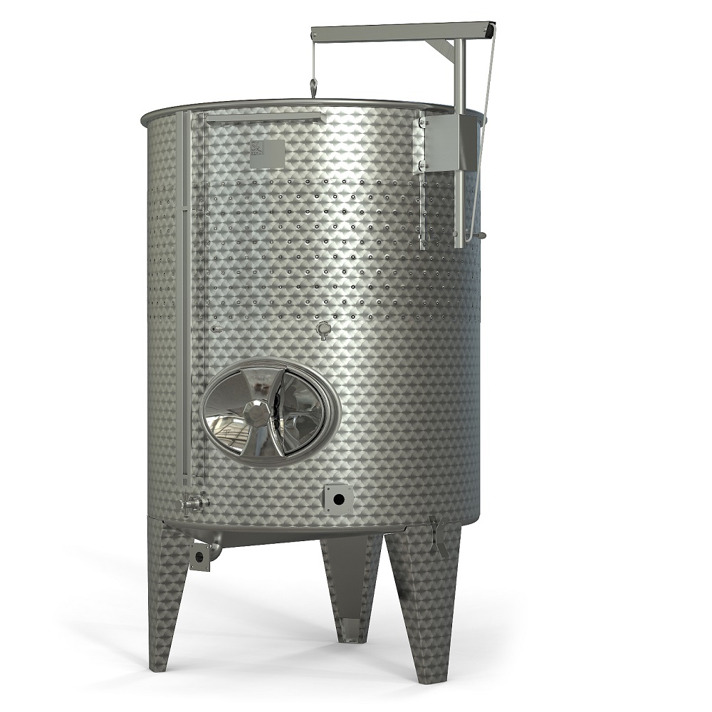 Storage tank with floating lid and double jacket
