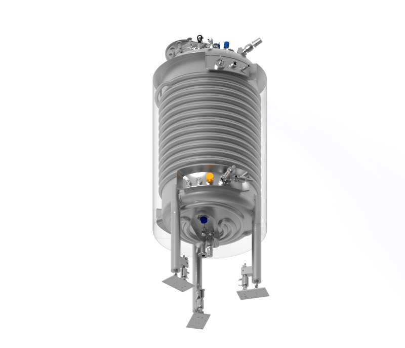 Vertical vessel with temperature control