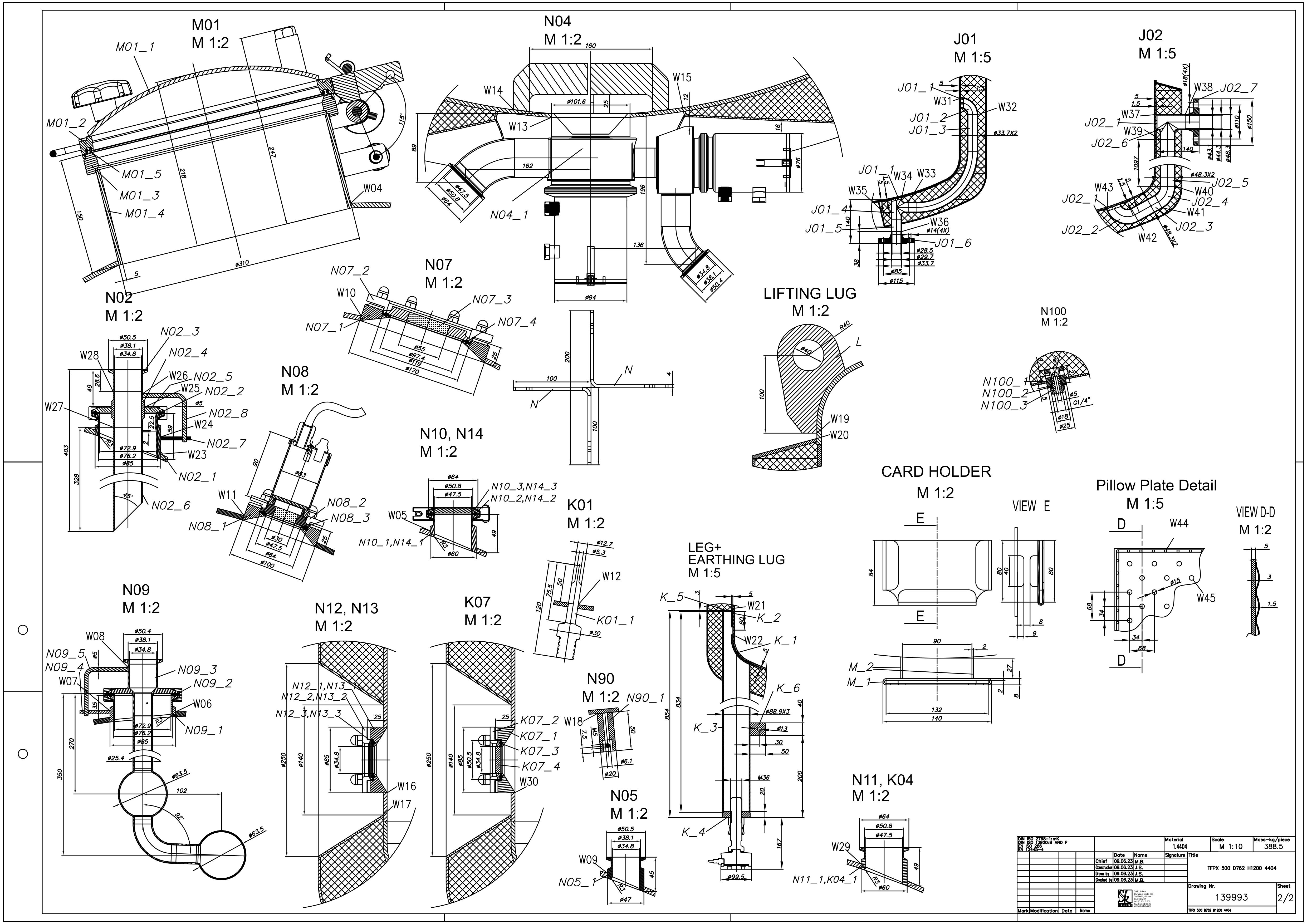 Vertical vessel with temperature control