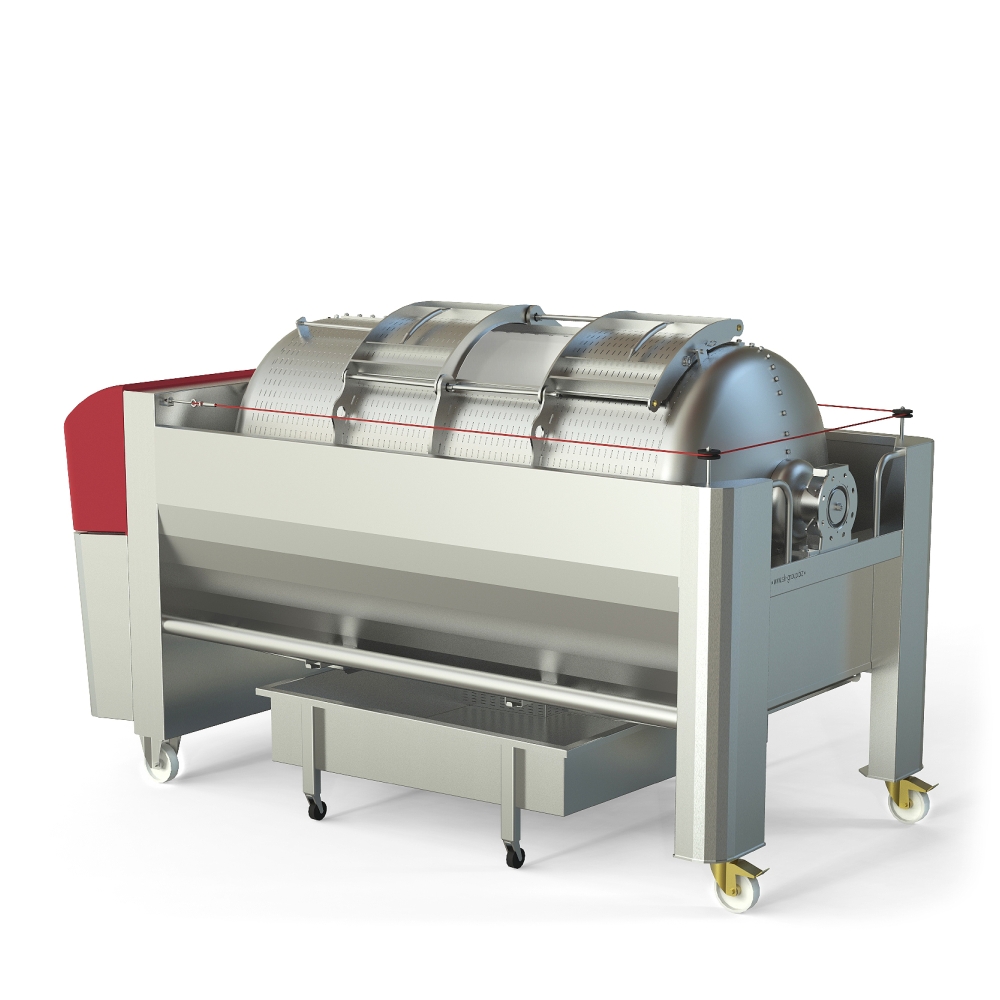 Pneumatic press type PSP - open pressing system, open drum with perforated surface