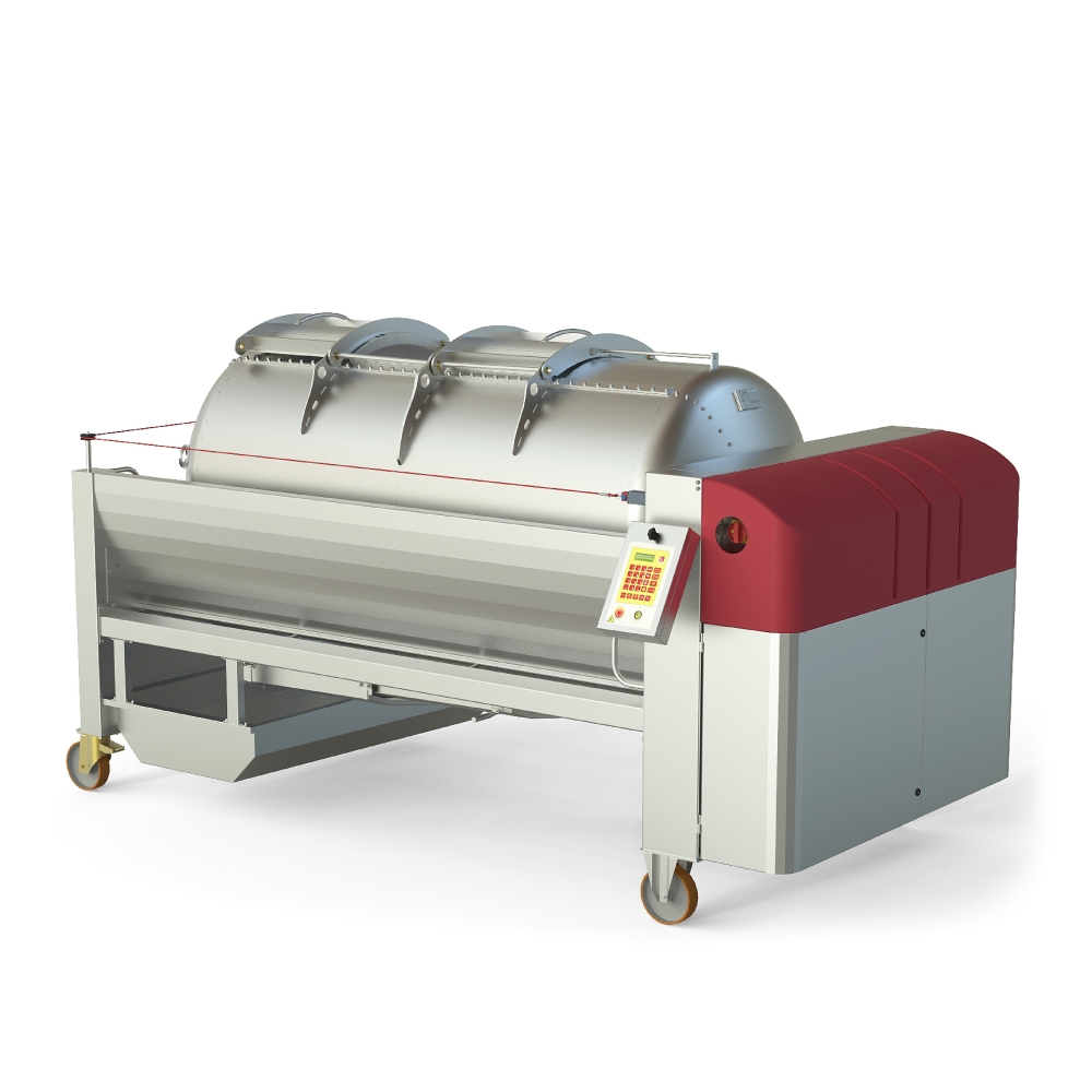 Pneumatic press type PST - closed pressing system, closed drum with internal drain channels