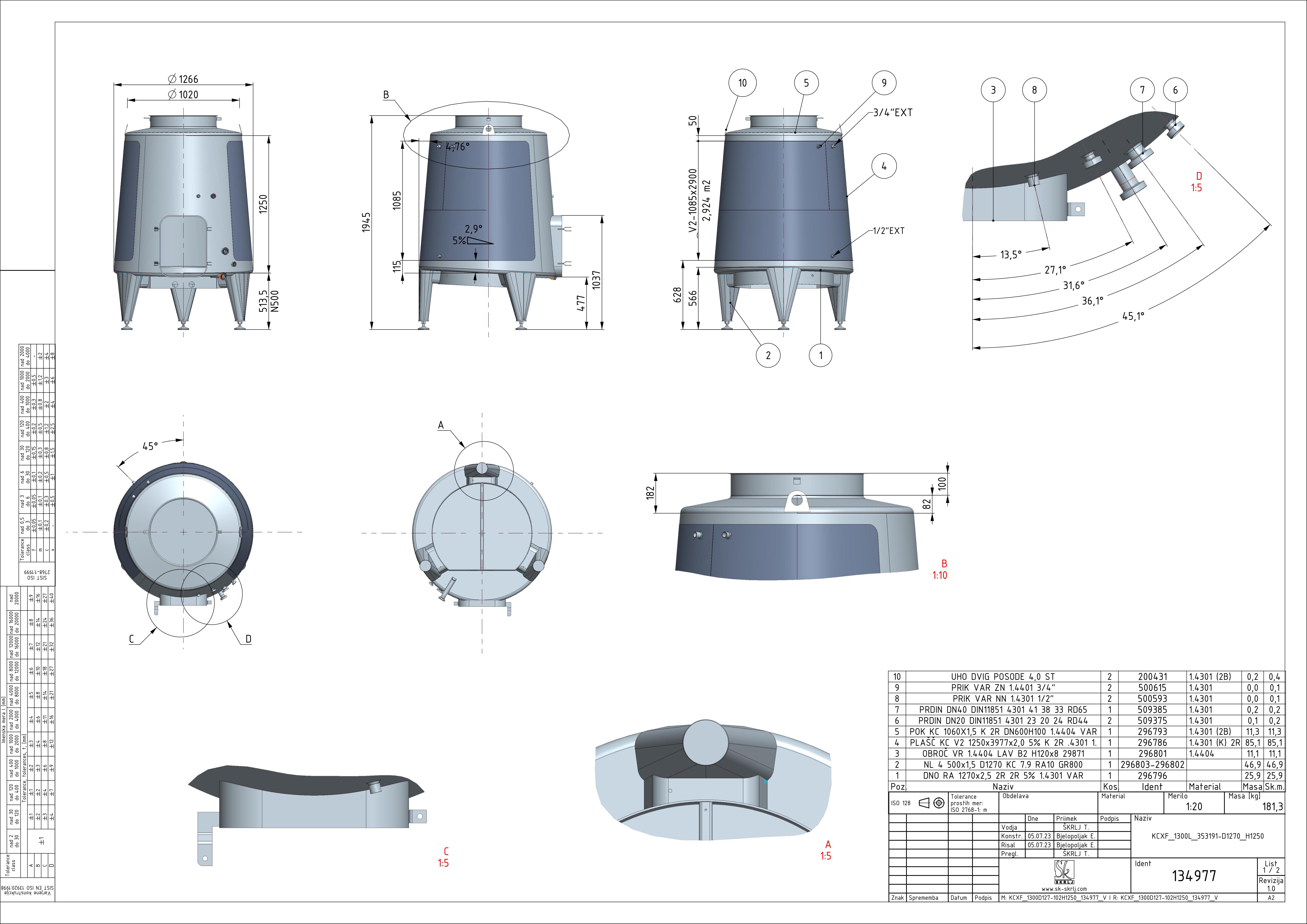 Cone-shaped fermenter KCX
