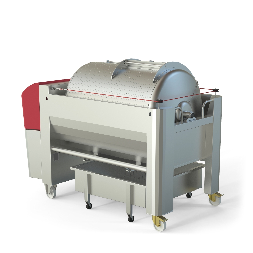 Pneumatic press type PSP - open pressing system, open drum with perforated surface