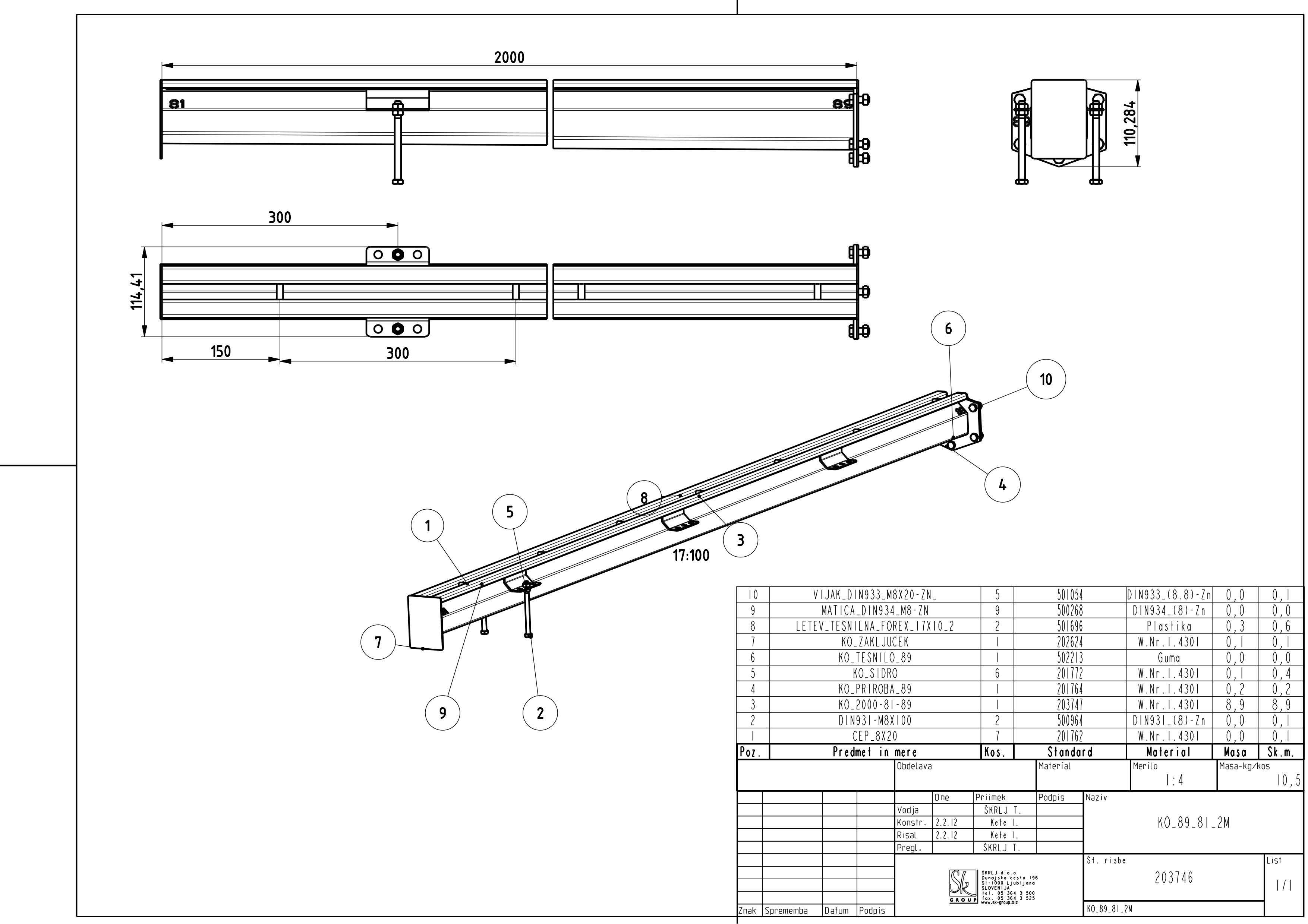 KO, narrow drainage channel - slotted type