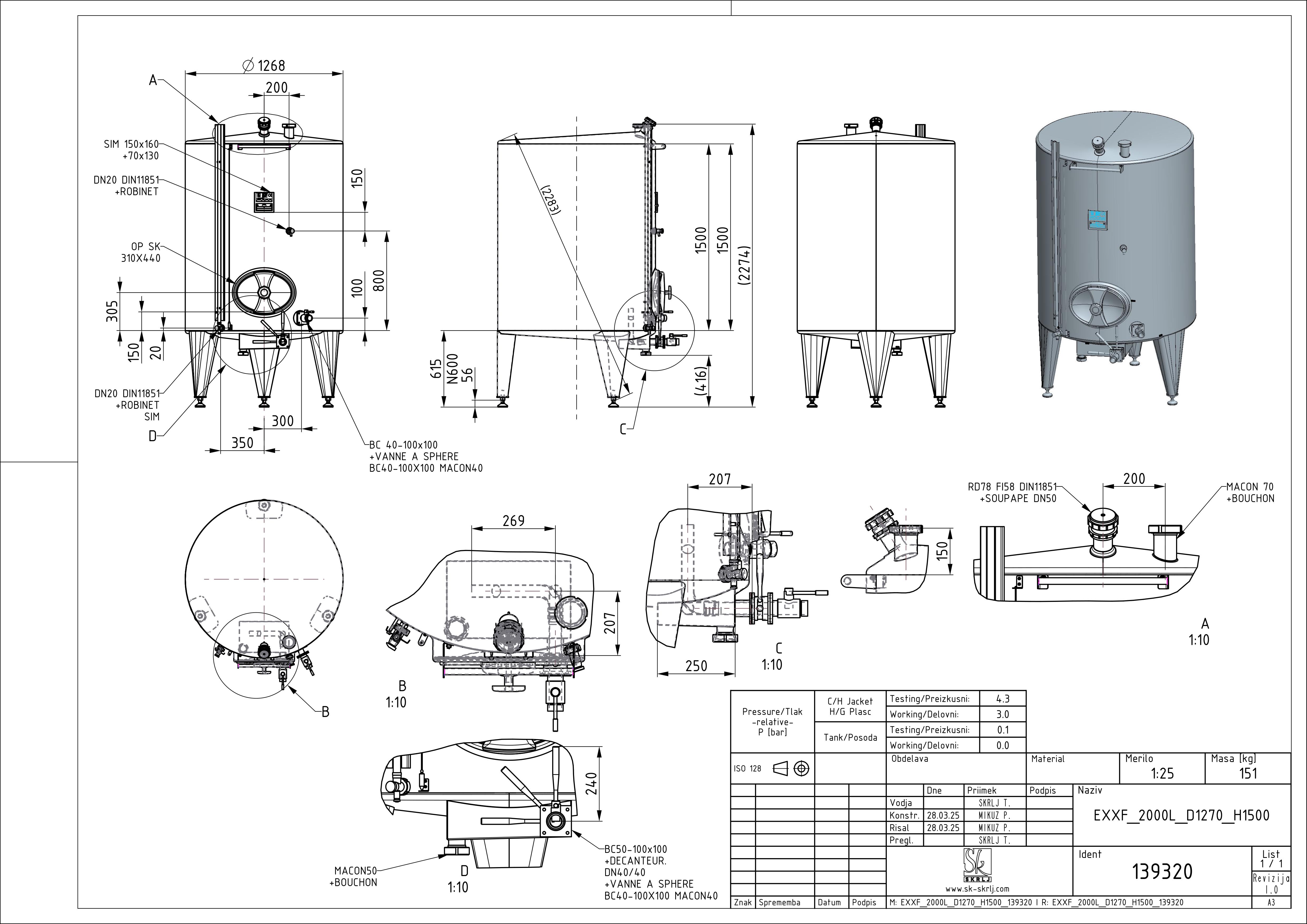 Classic storage tank