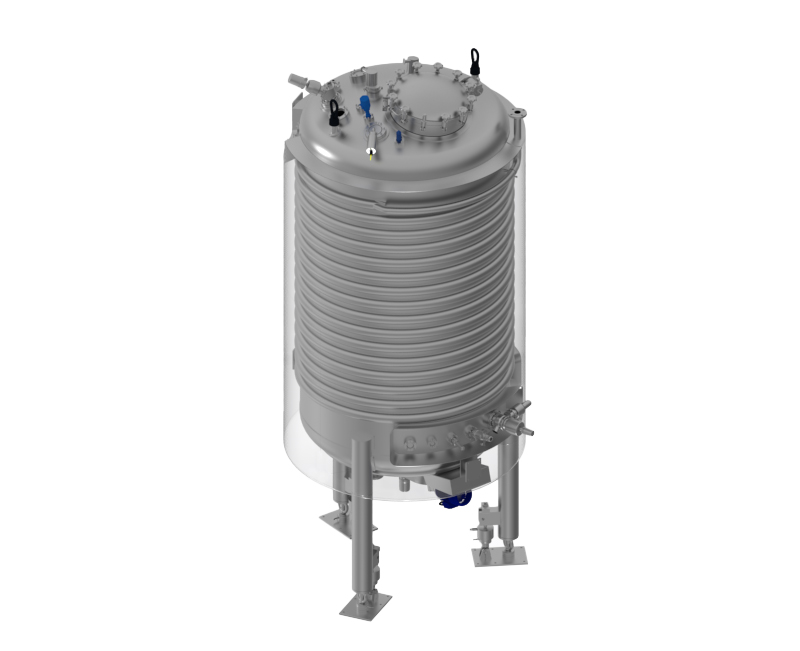 Vertical vessel with temperature control
