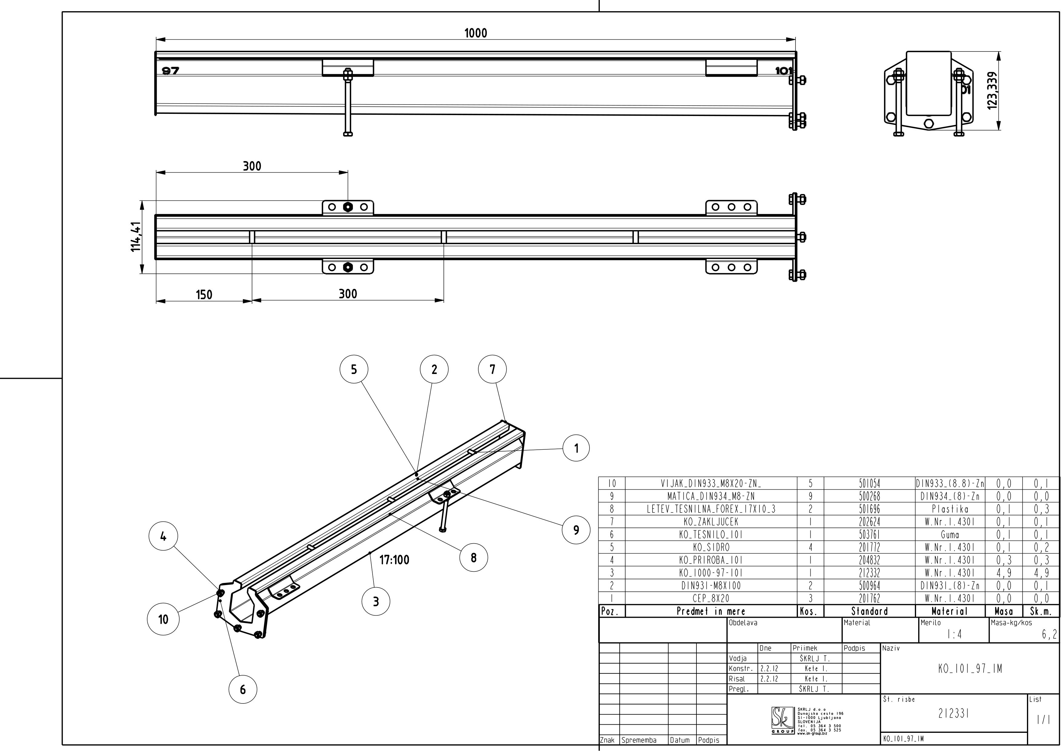 KO, narrow drainage channel - slotted type