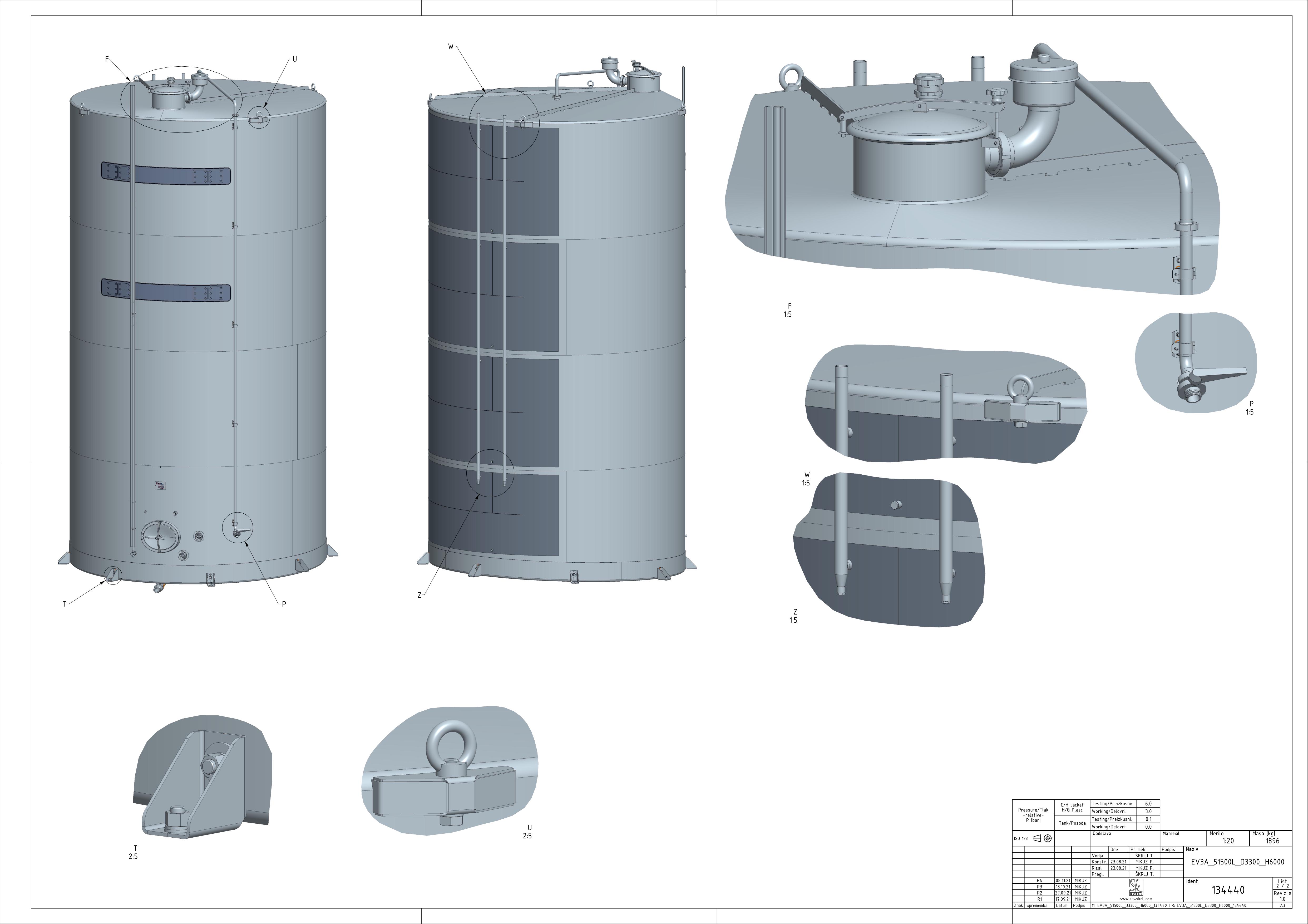 Classic storage tank with double jacket