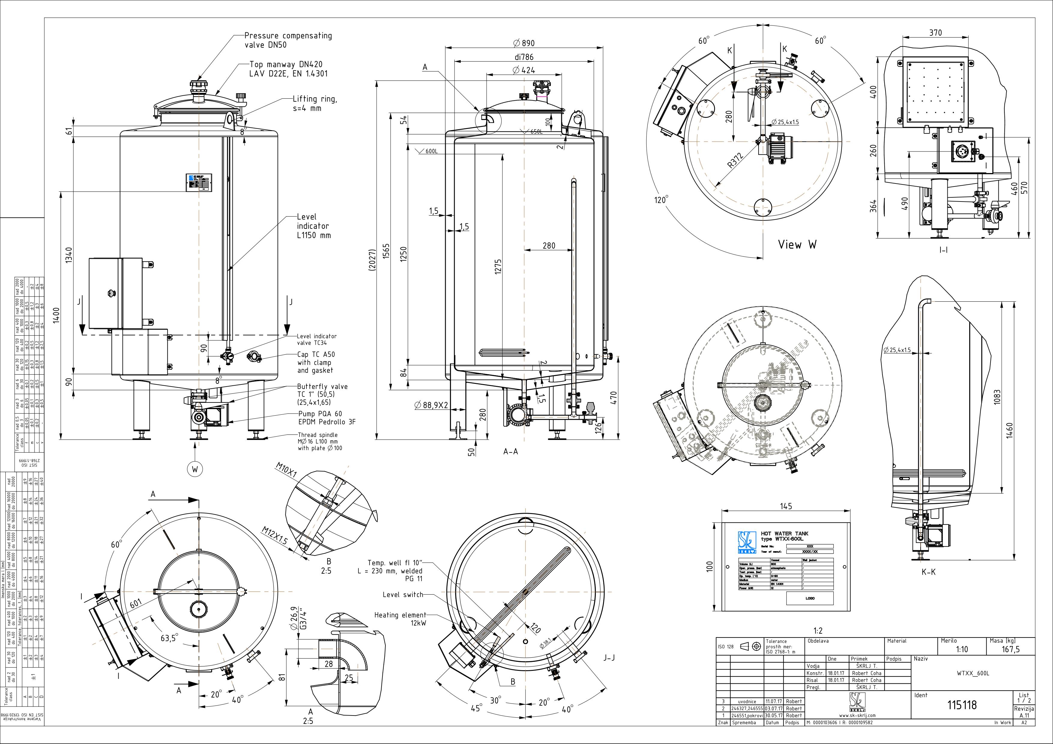 Hot water tank