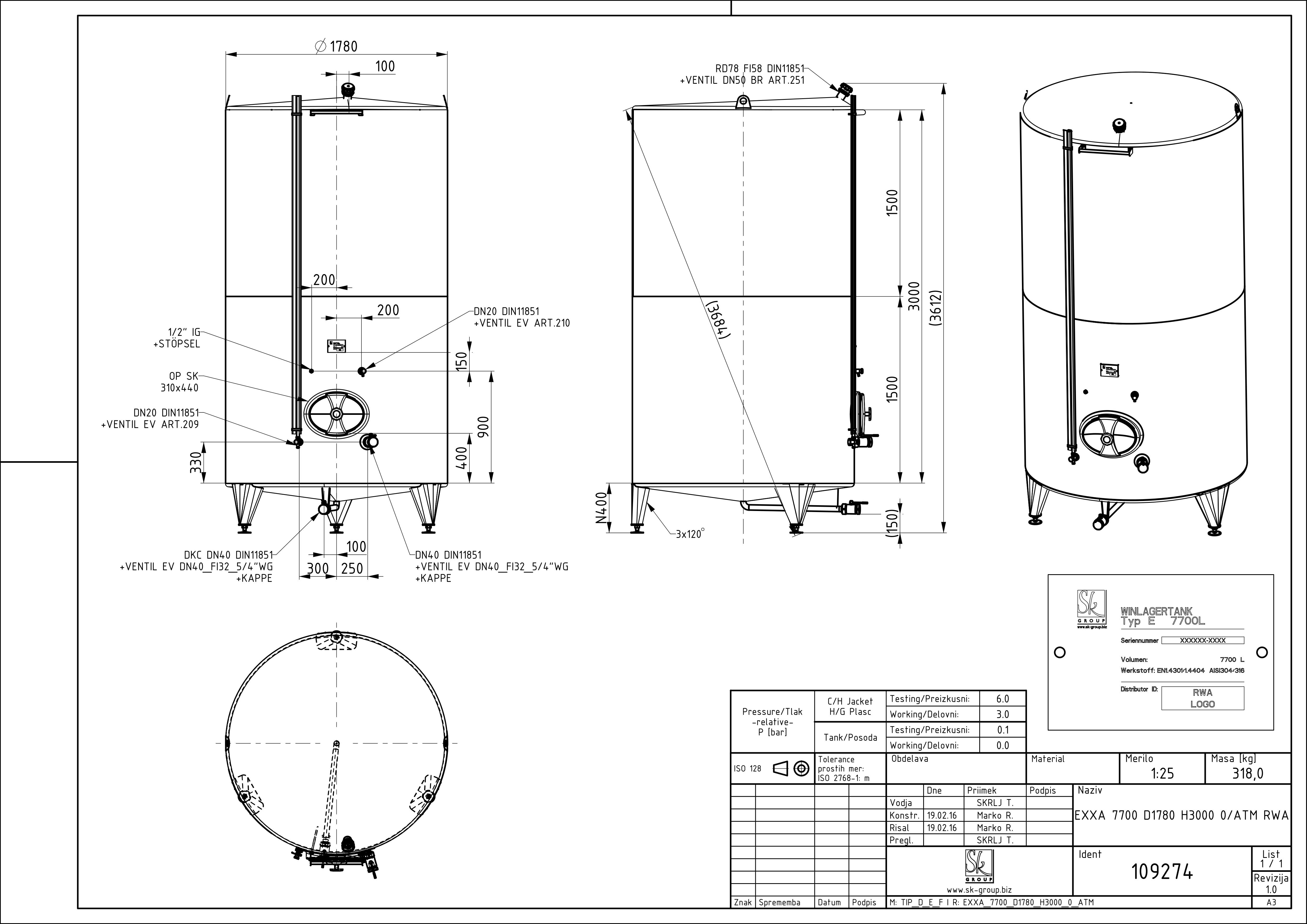 Classic storage tank