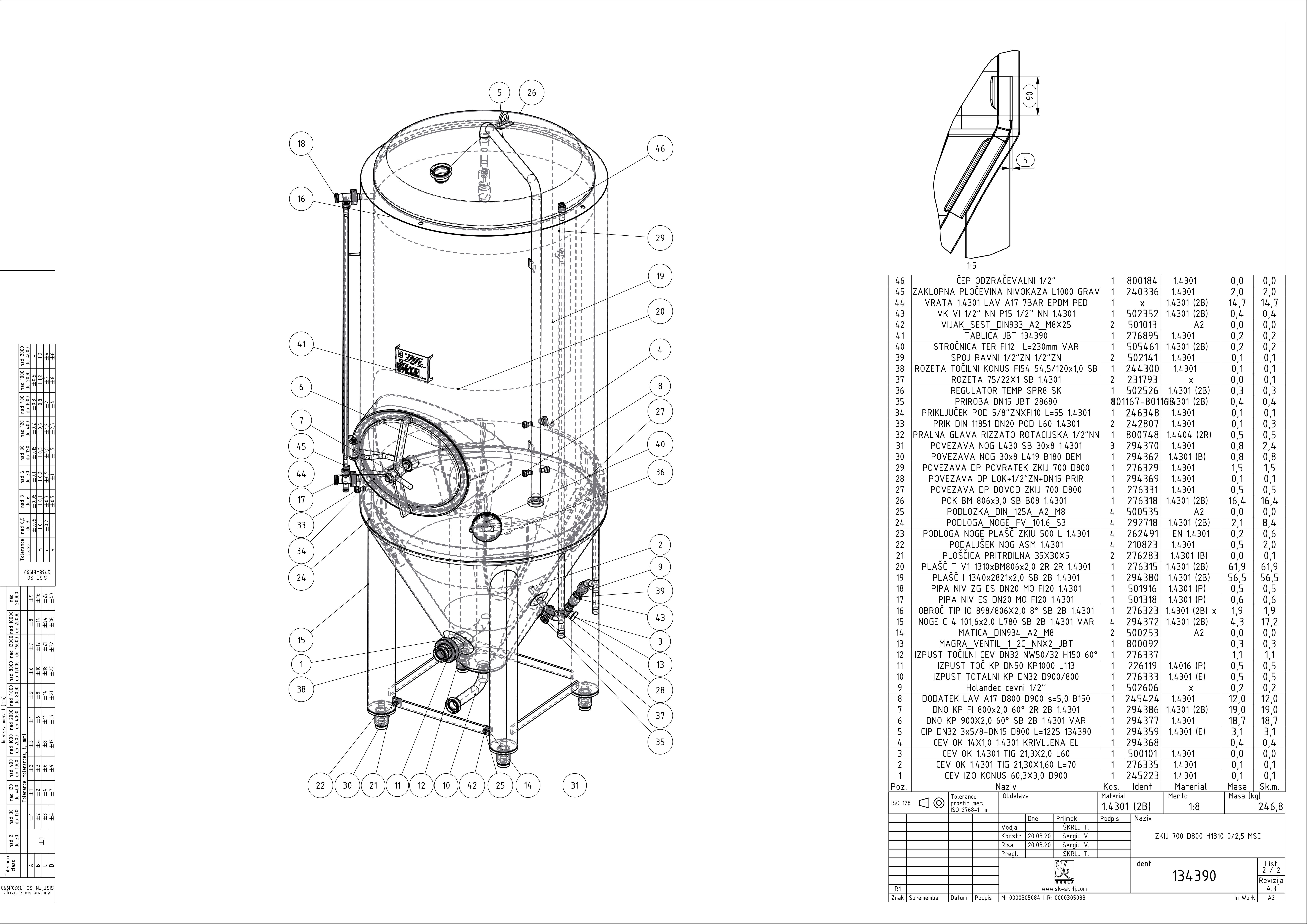 Cylindroconical fermentation and storage tank, insulated