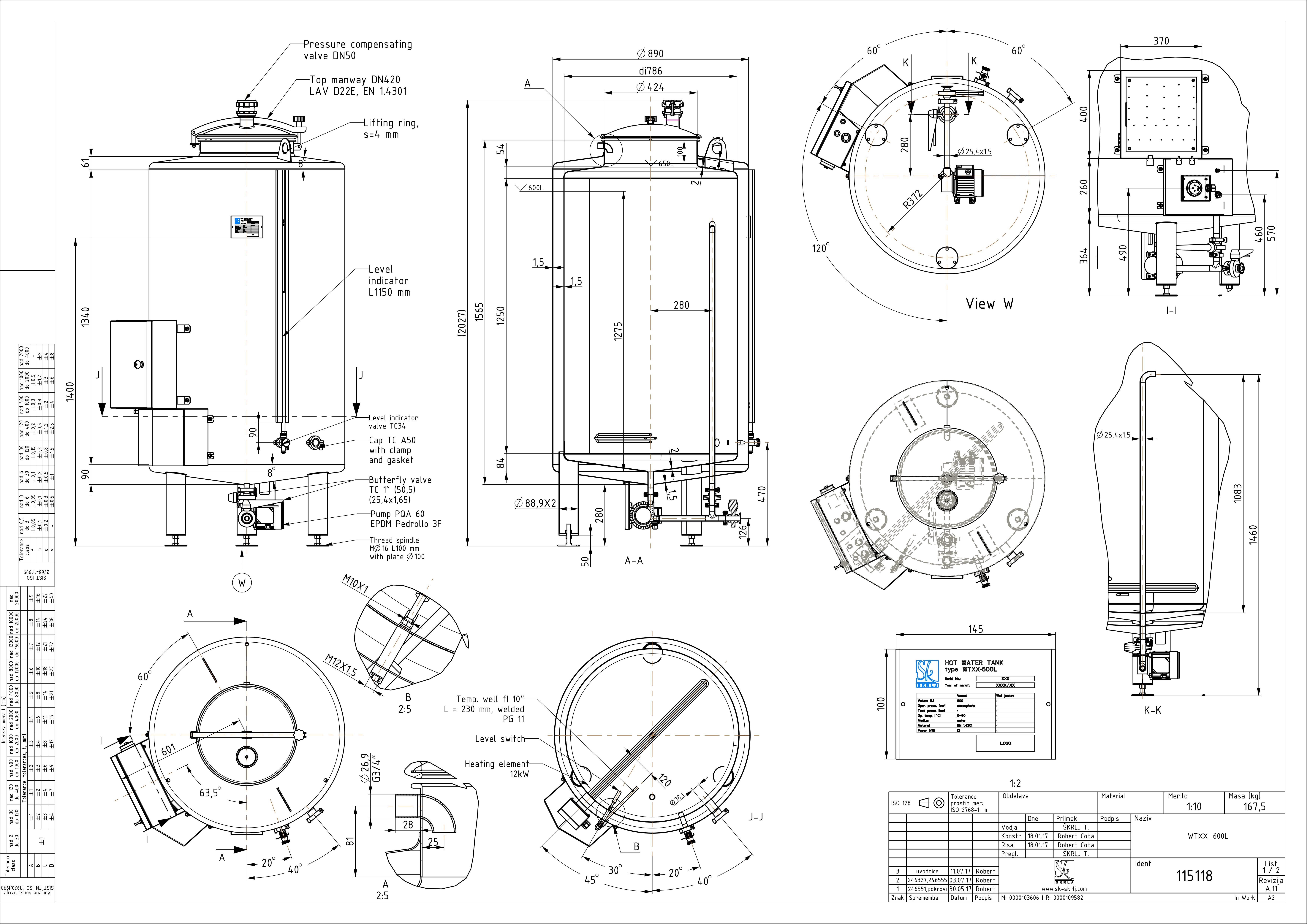 Hot water tank