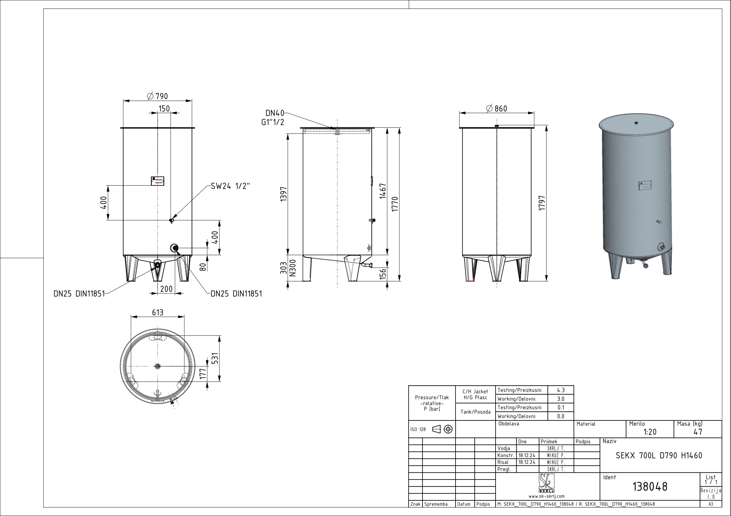 Storage tank with floating lid