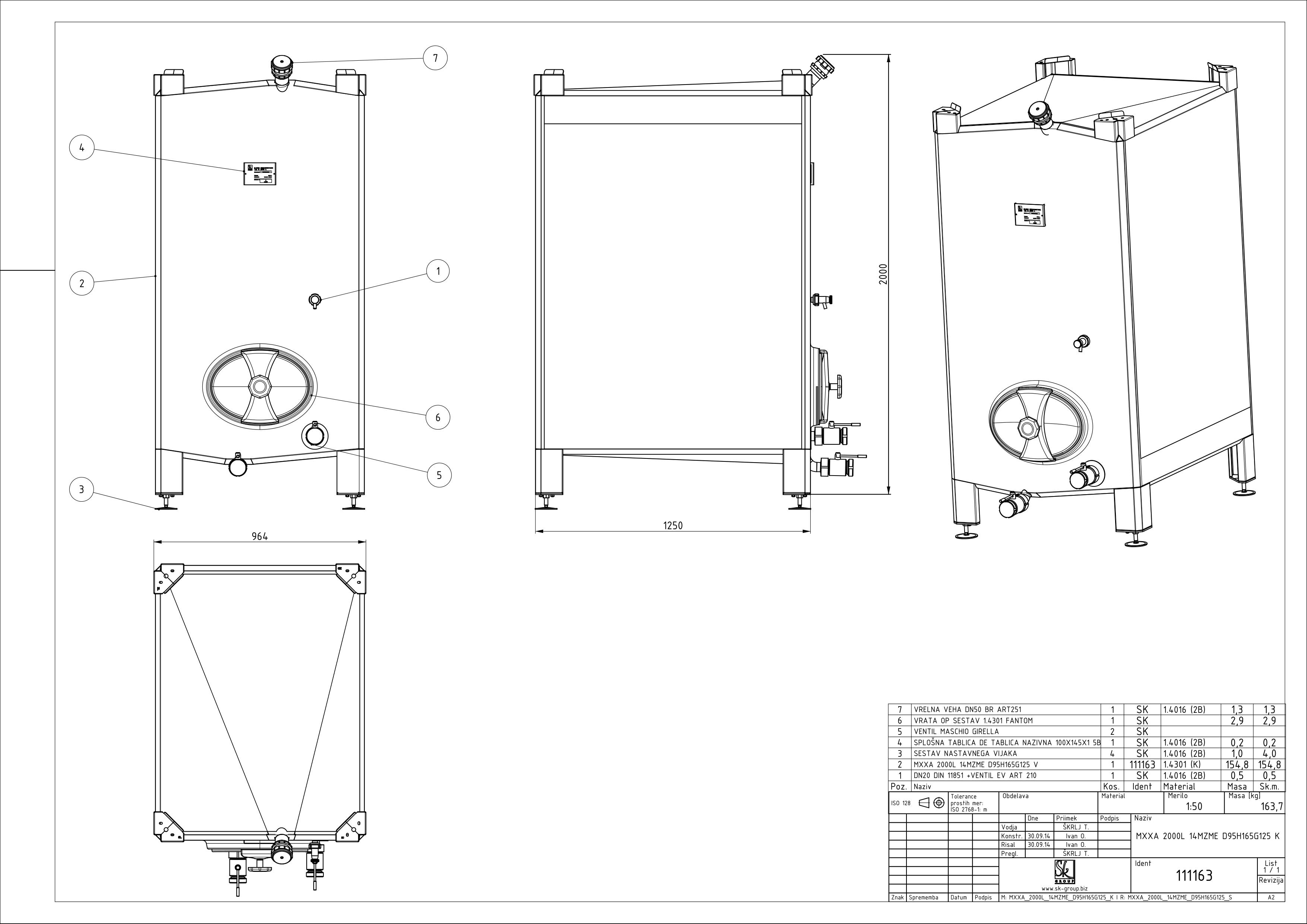 Small rectangular storage tank