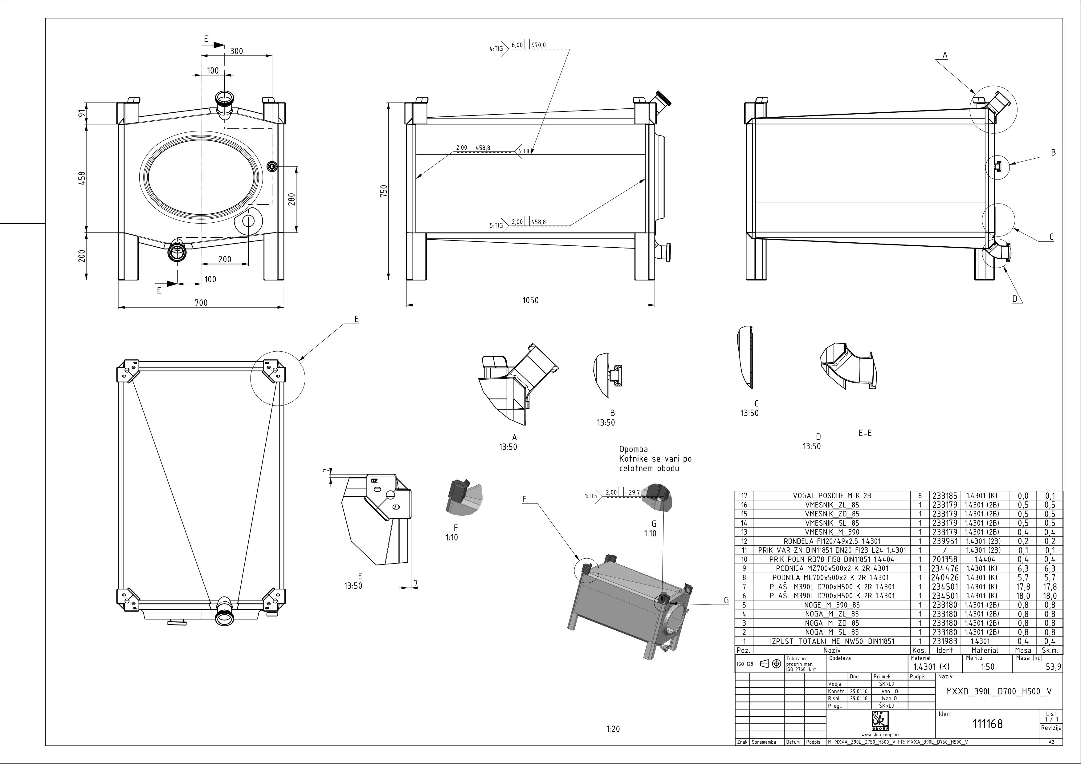 Small rectangular storage tank