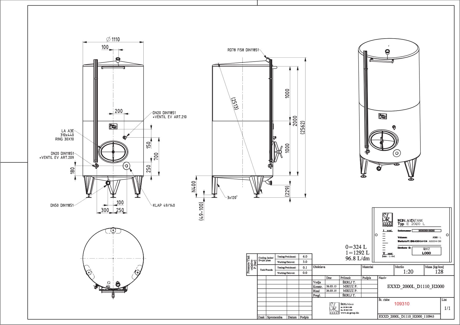 Classic storage tank