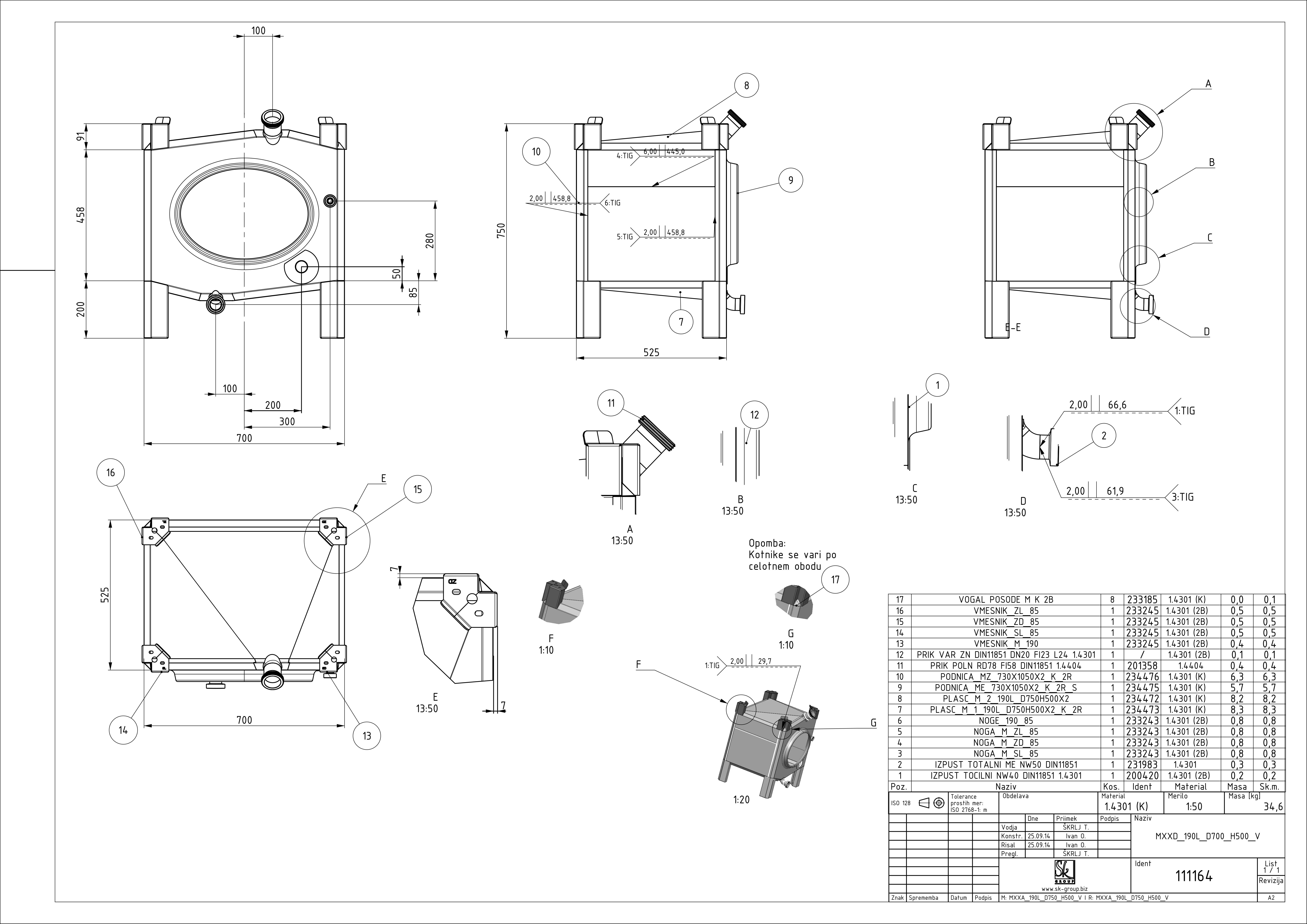 Small rectangular storage tank