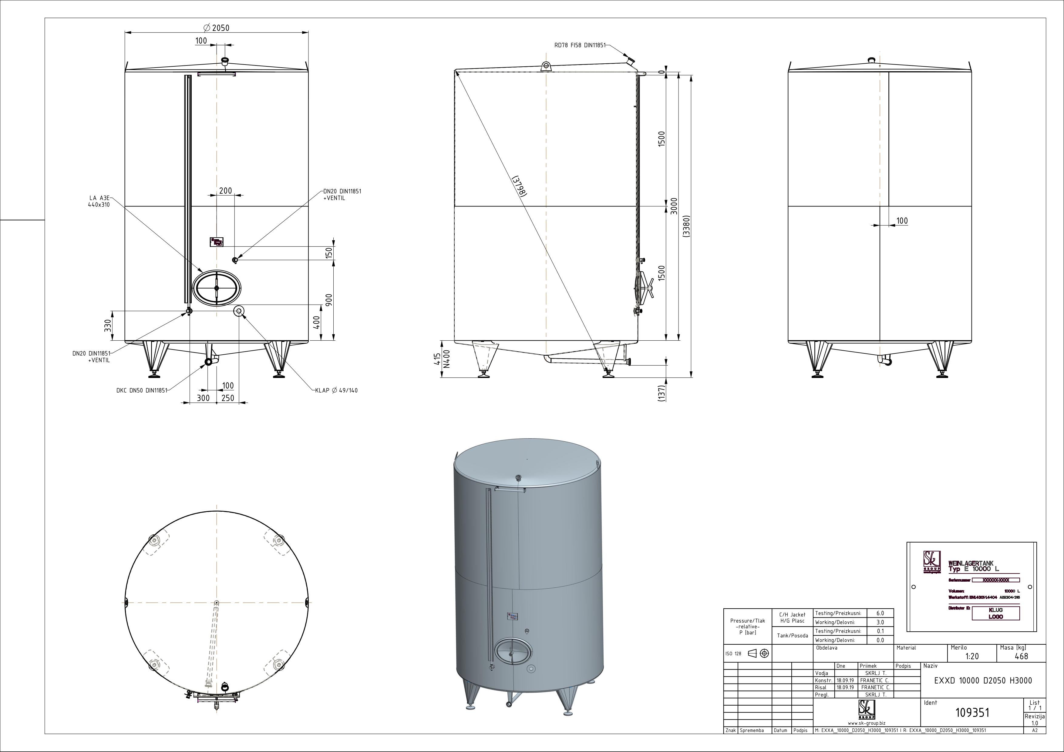 Classic storage tank
