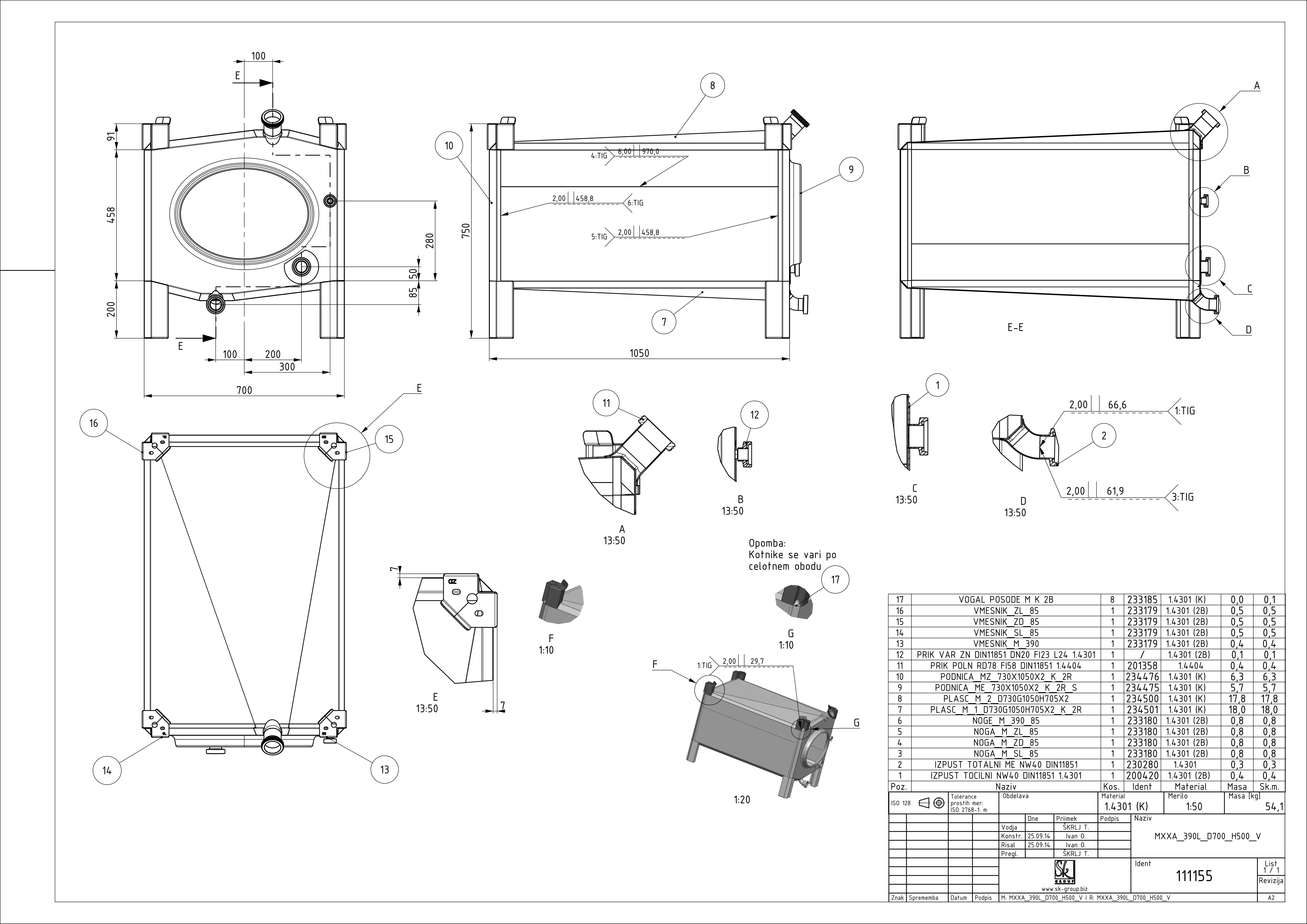 Small rectangular storage tank