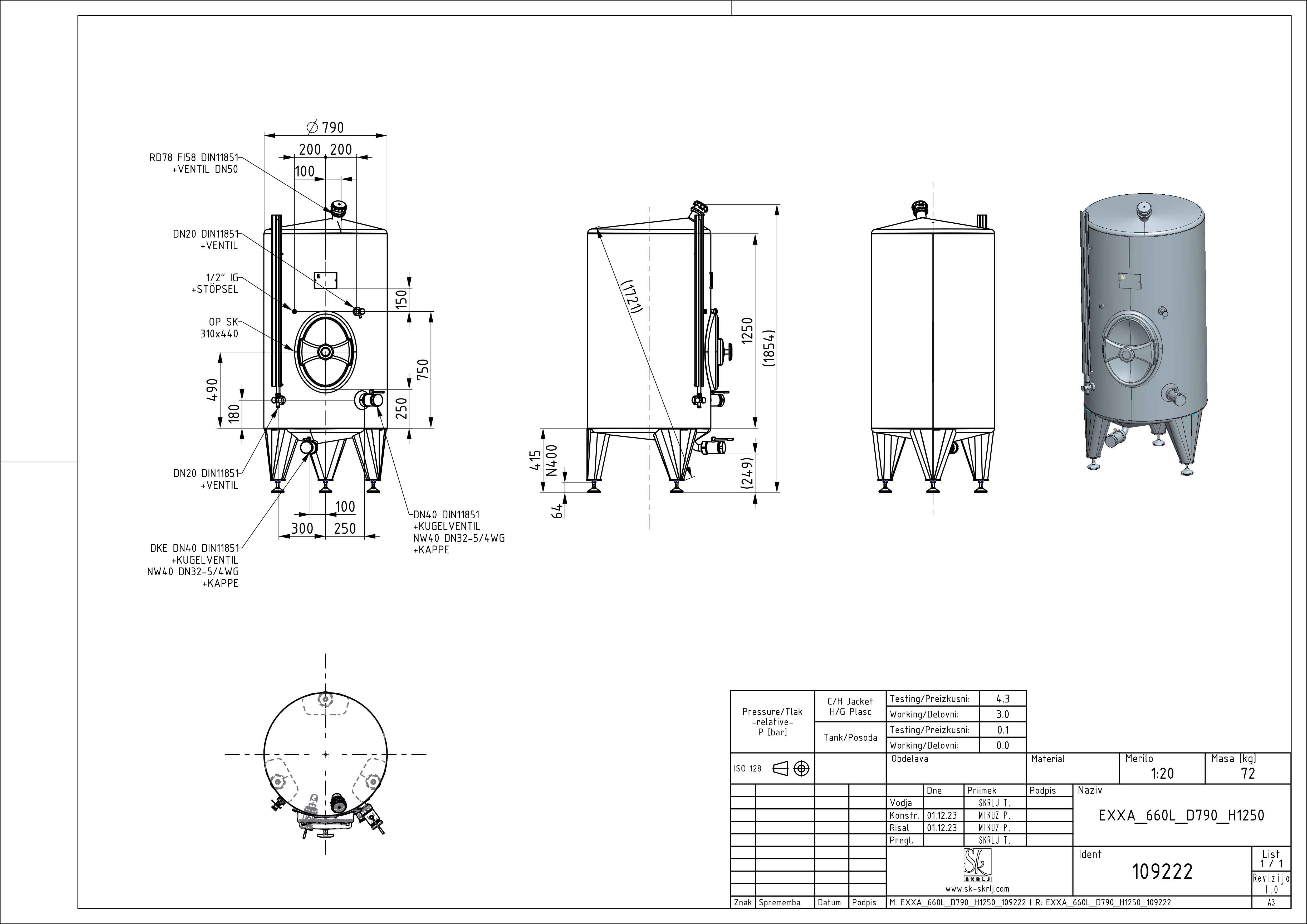 Classic storage tank