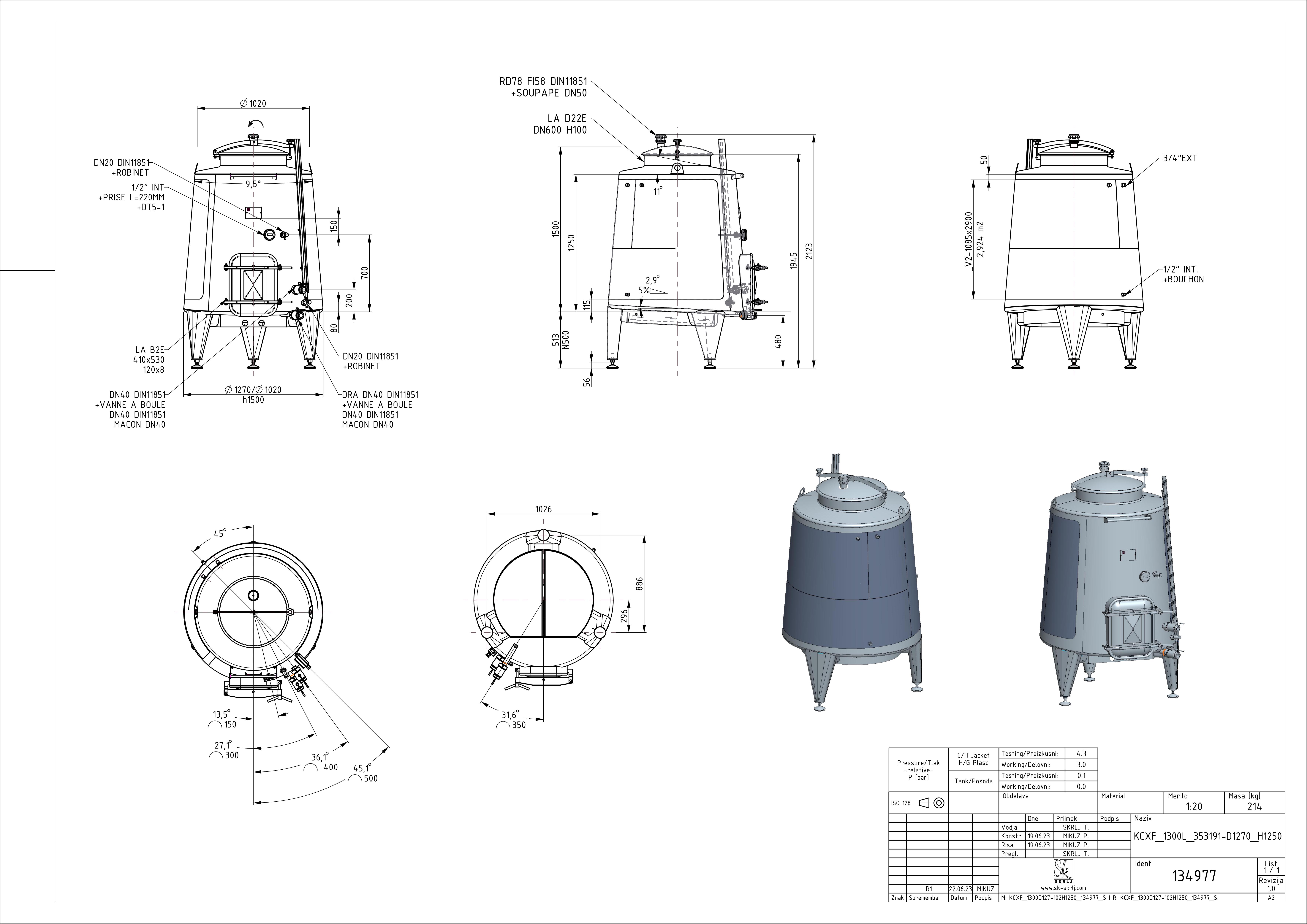 Cone-shaped fermenter KCX