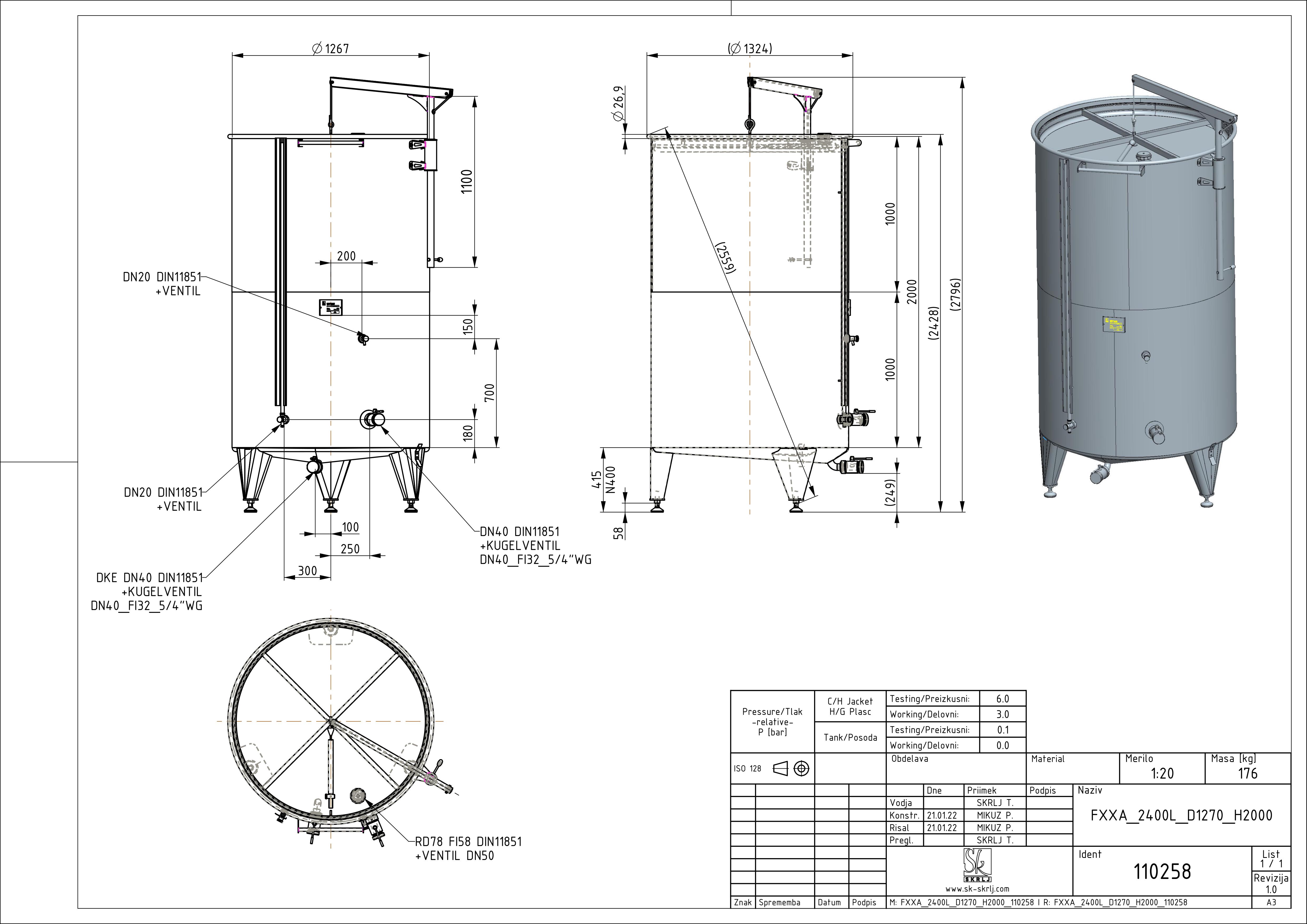 Storage tank with floating lid
