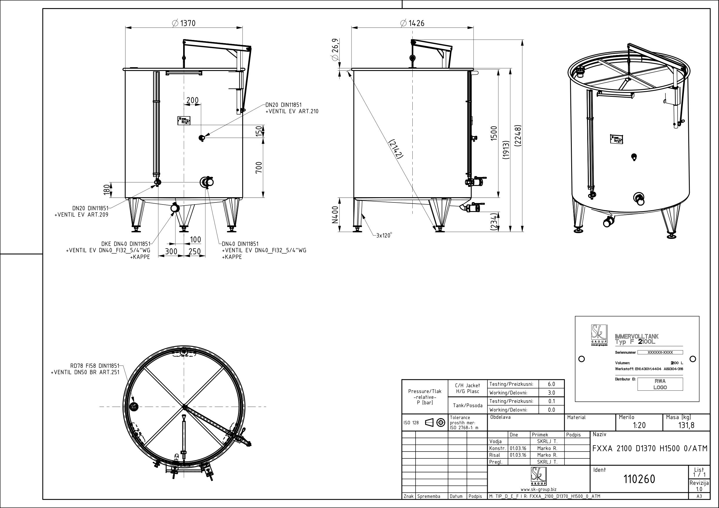 Storage tank with floating lid