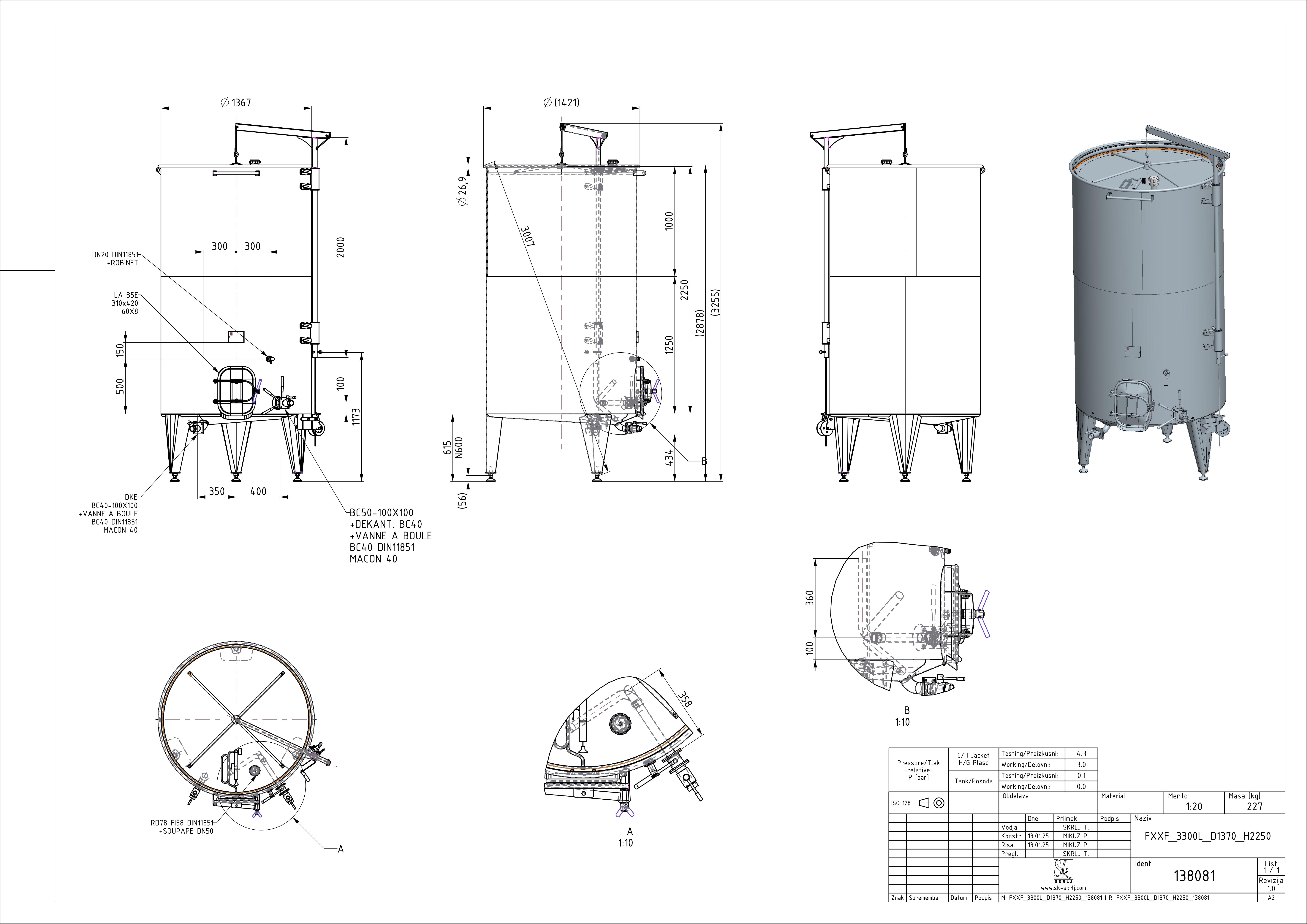 Storage tank with floating lid