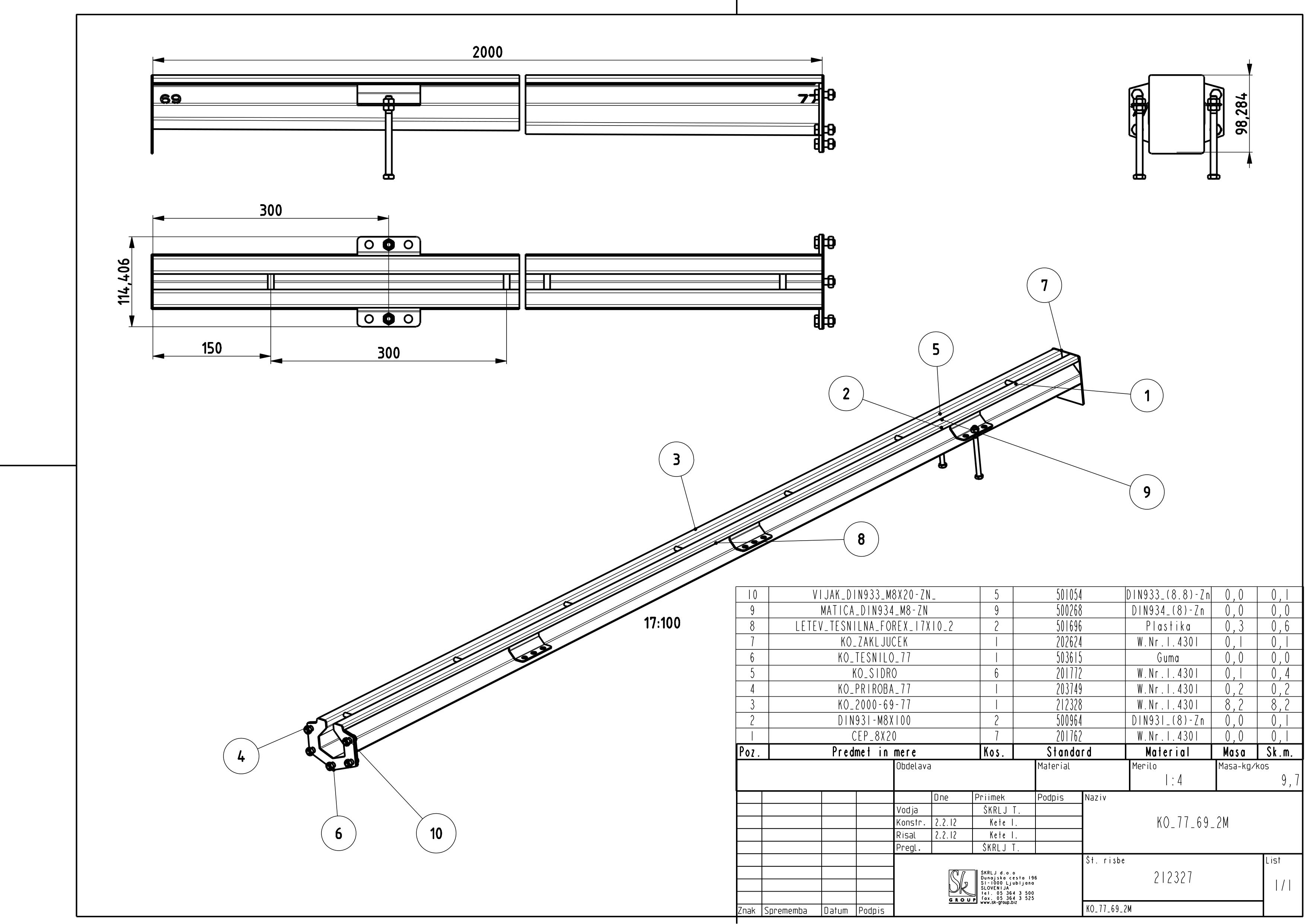 KO, narrow drainage channel - slotted type