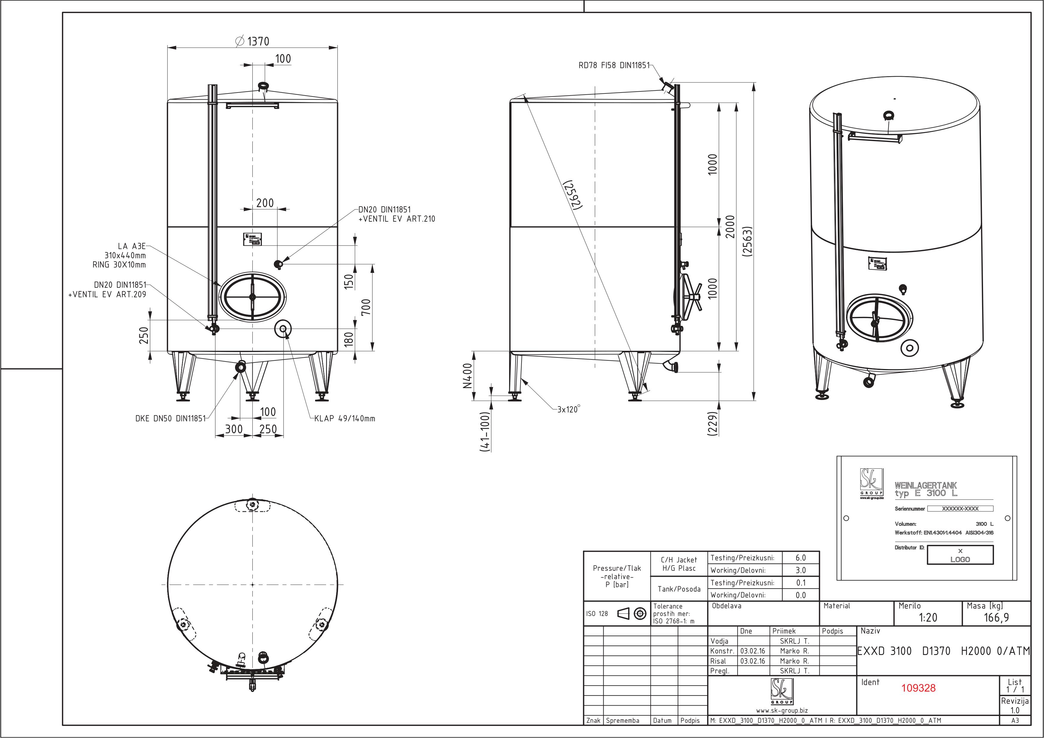 Classic storage tank