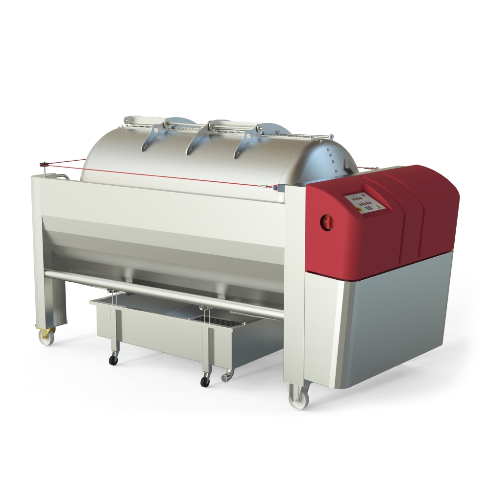 Pneumatic press type PSP - open pressing system, open drum with perforated surface