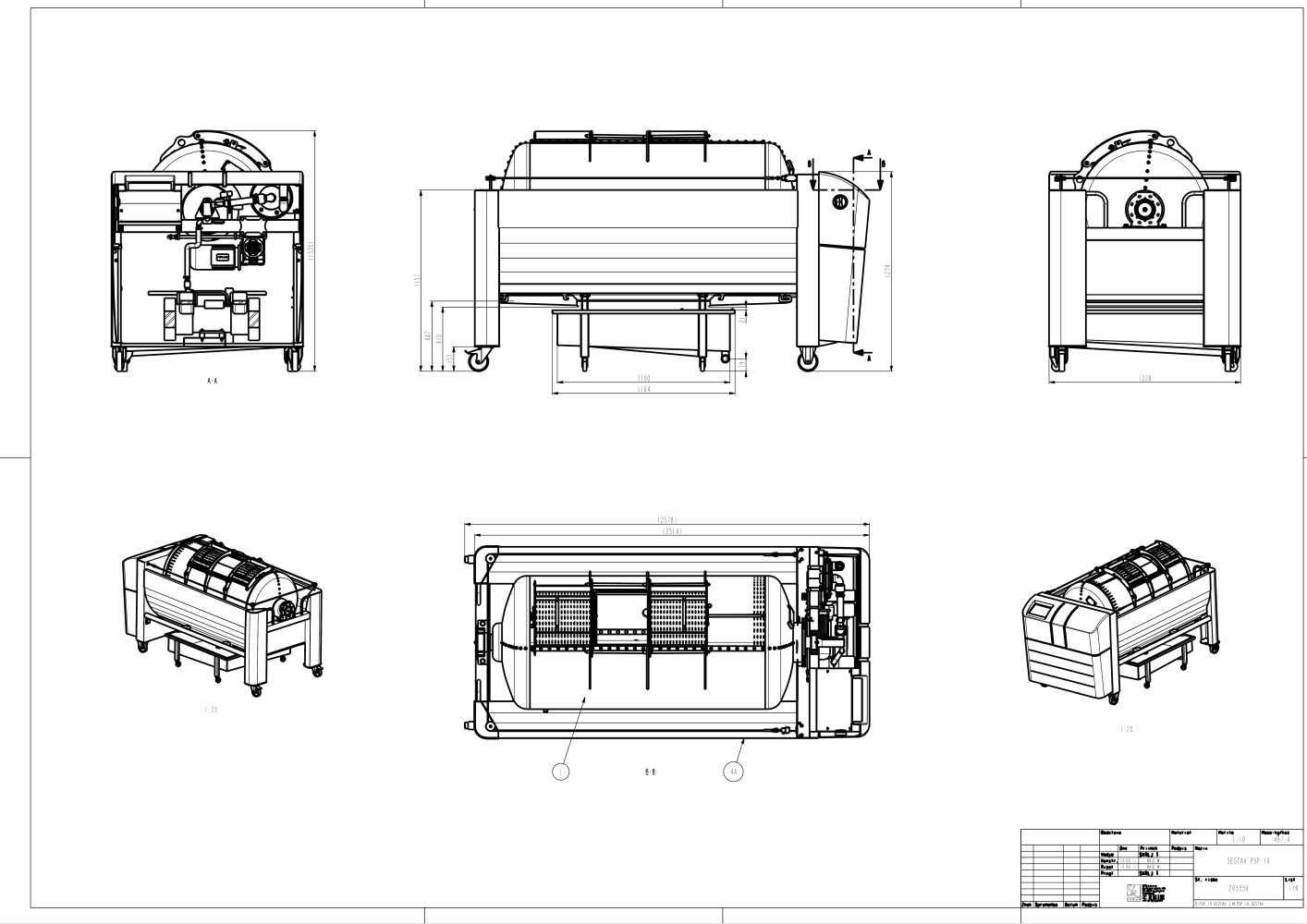 Pneumatic press type PSP - open pressing system, open drum with perforated surface